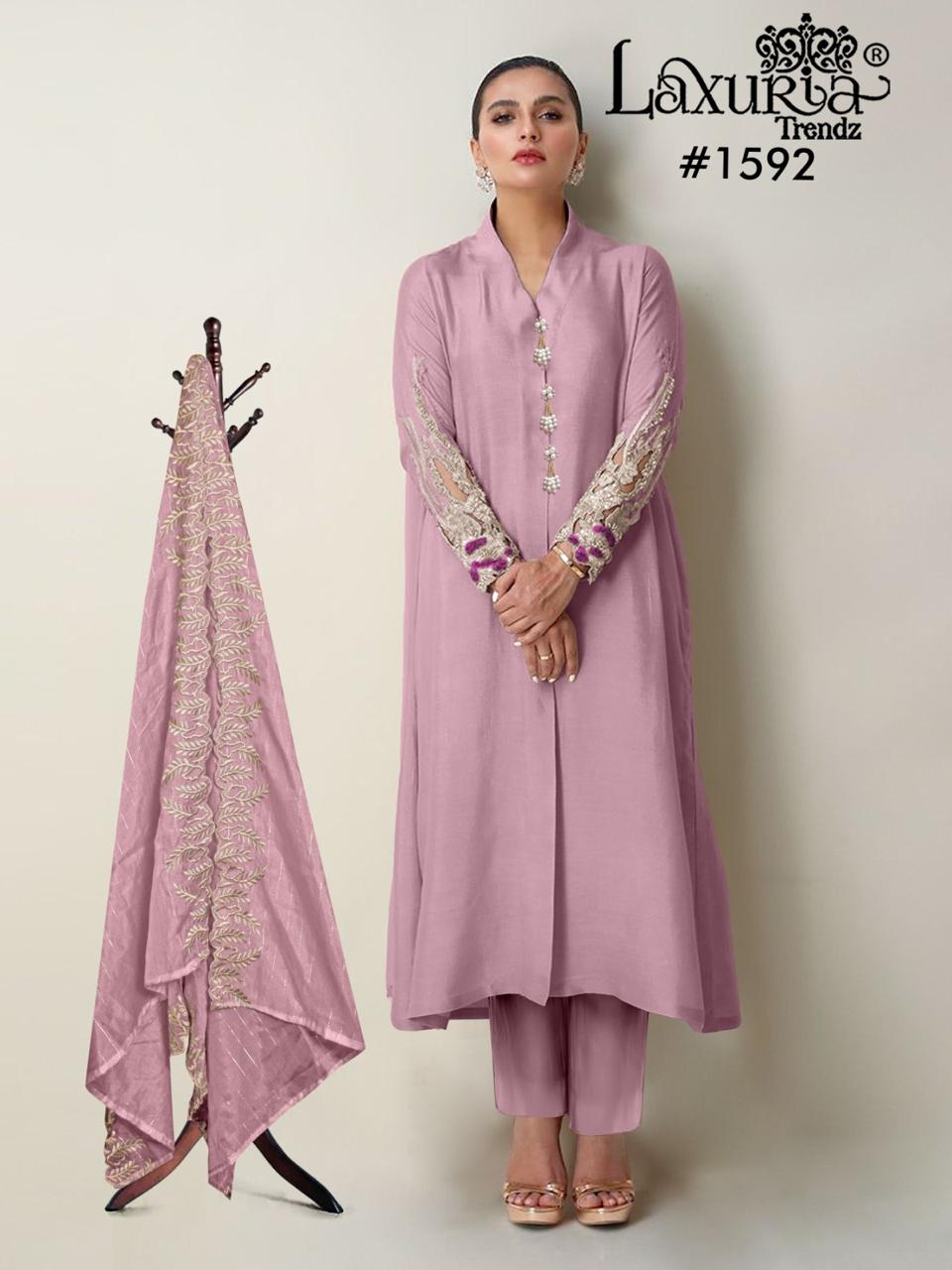 Luxuria Trendz 1592 Satin Embroidery Pakistani Readymade Collection
