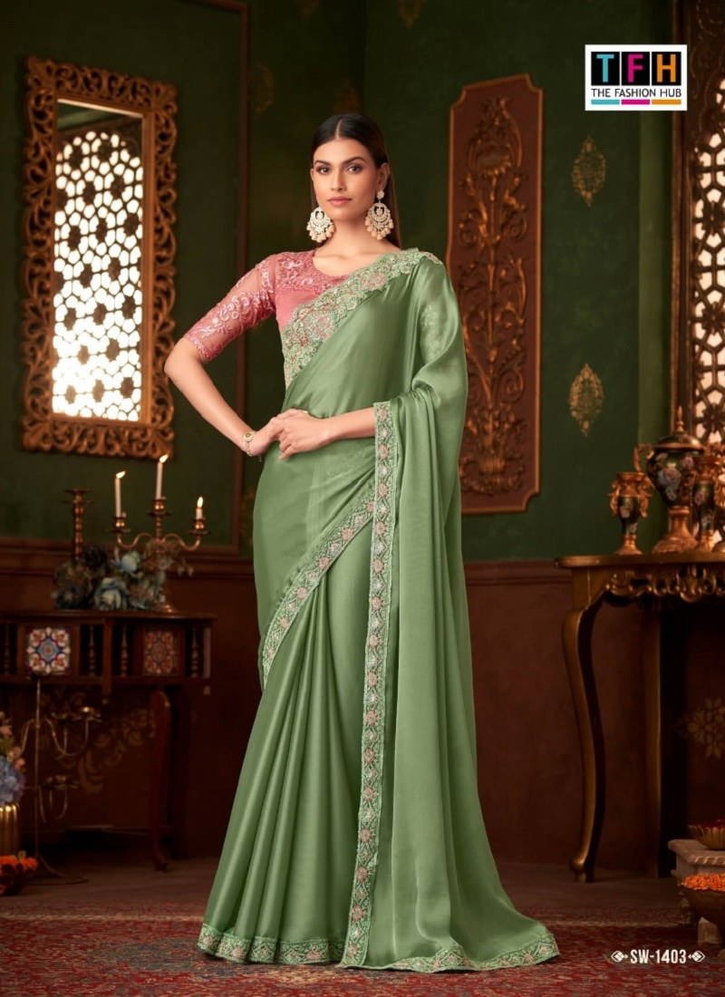 Tfh Sandalwood Vol 14 SW 1403 Designer Party Wear Saree Collection