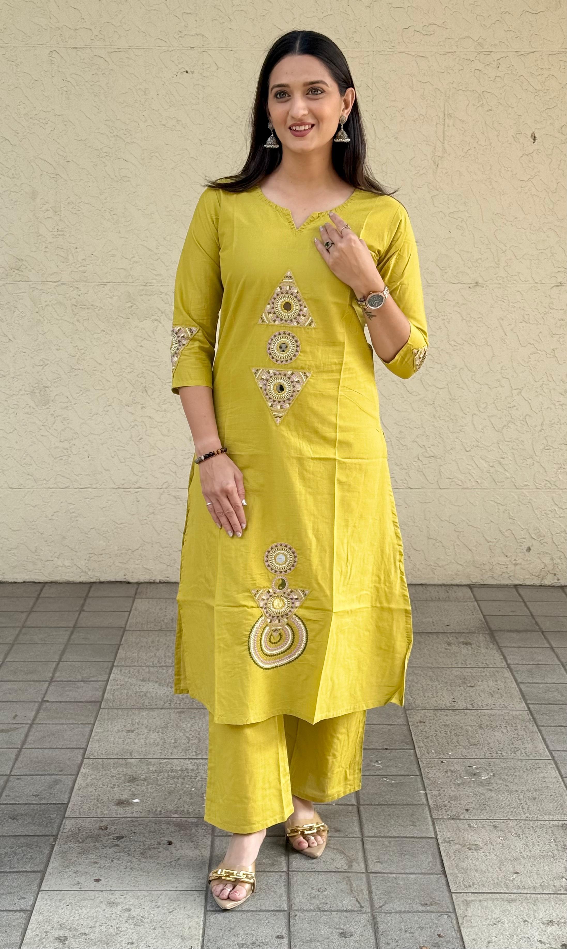Naisha K 574 Dhabu Cotton With Embroidery Top And Bottom Collection