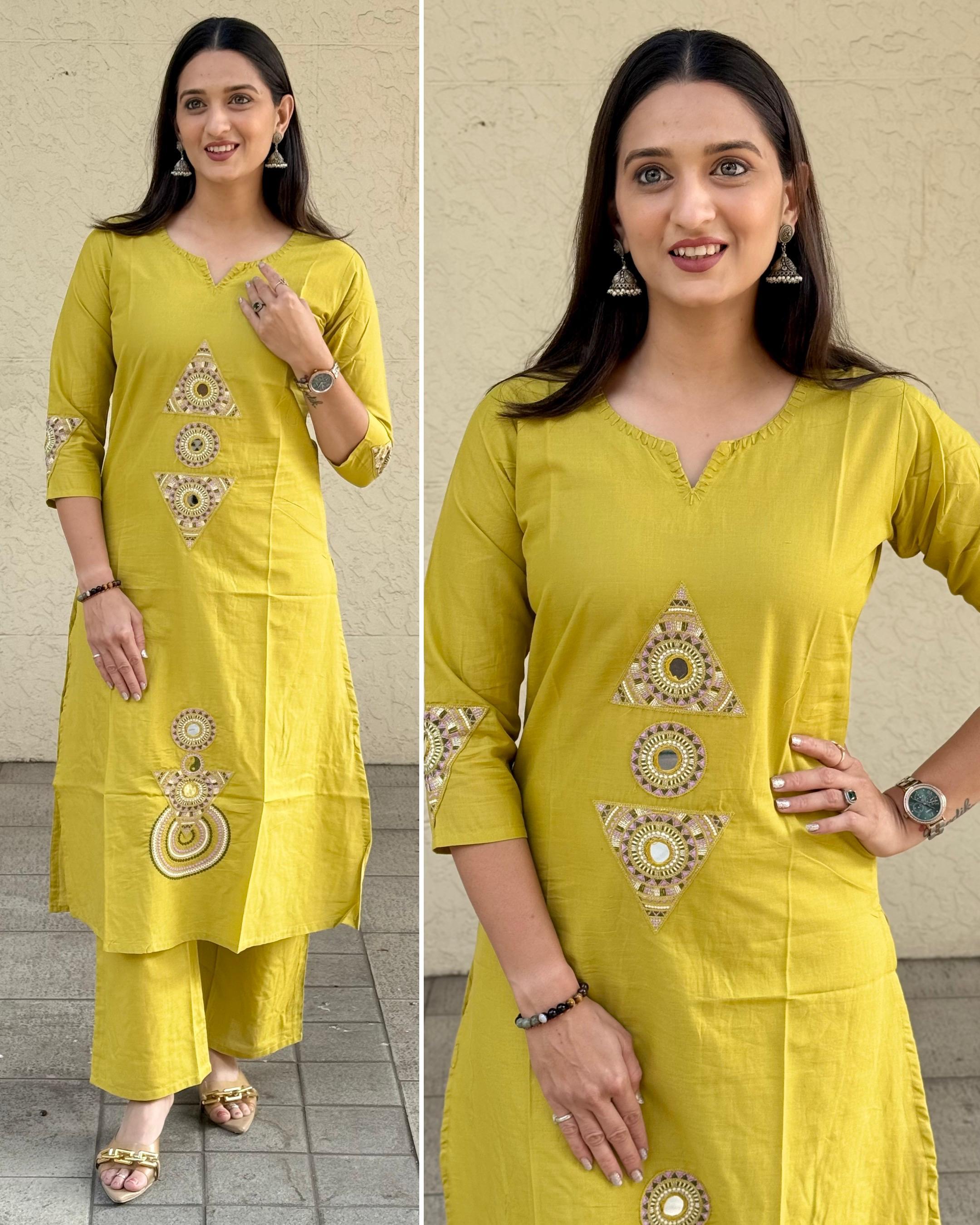 Naisha K 574 Dhabu Cotton With Embroidery Top And Bottom Collection