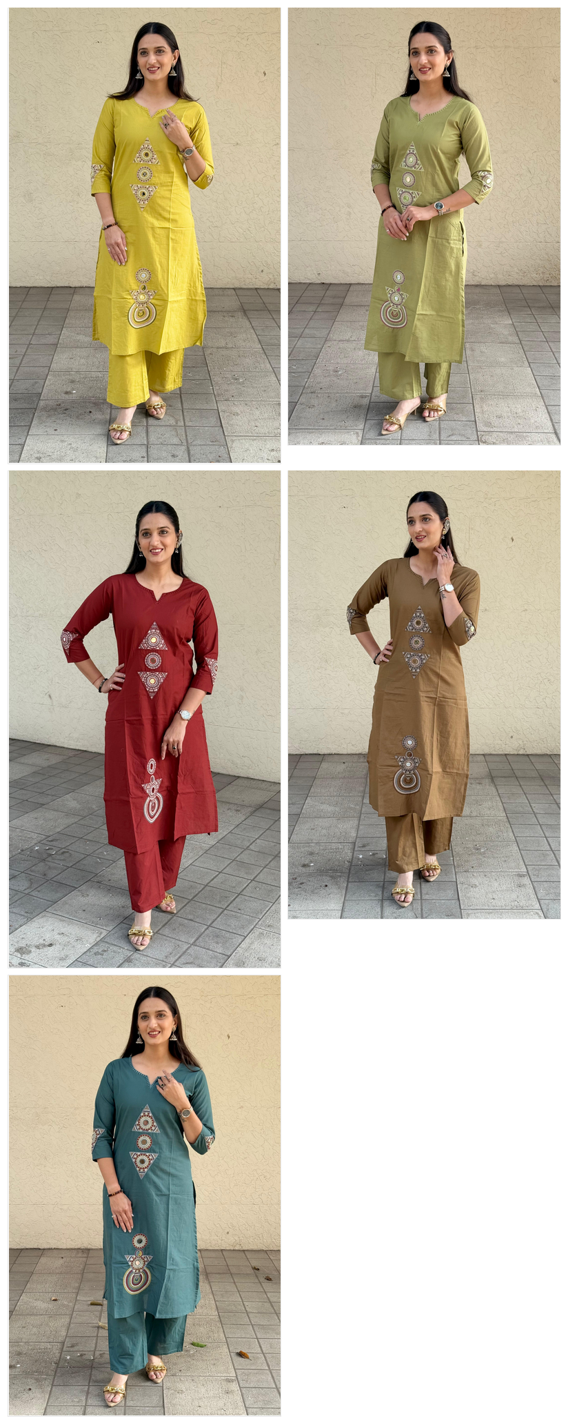 Naisha K 574 Dhabu Cotton With Embroidery Top And Bottom Collection