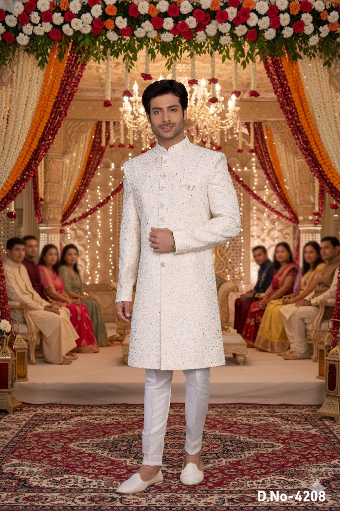 Sumi 4207 To 4209 Computer Thread Work On Art Silk Sherwani Collection 