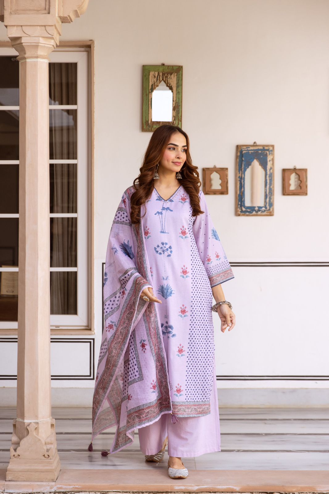 Naisha K 577 Linen Stylish Wear Top Bottom And Dupatta Collection