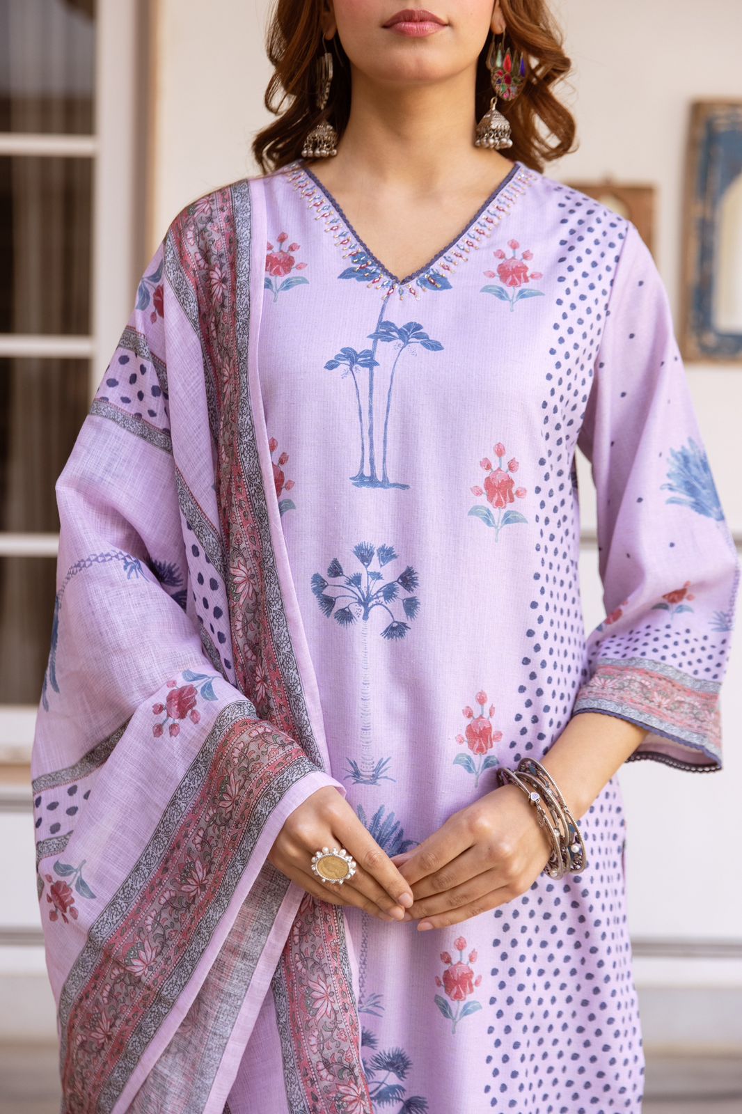 Naisha K 577 Linen Stylish Wear Top Bottom And Dupatta Collection