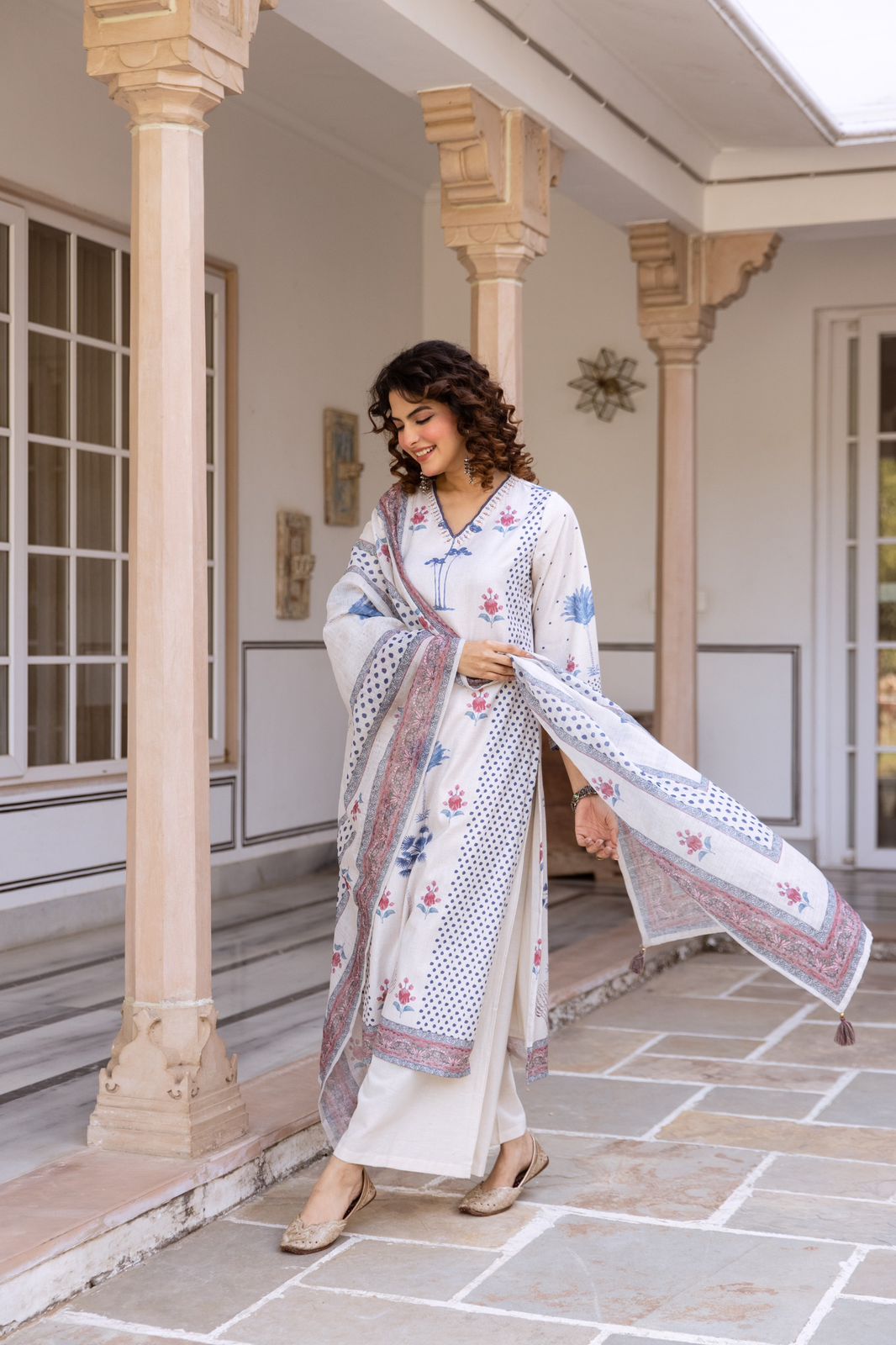 Naisha K 577 Linen Stylish Wear Top Bottom And Dupatta Collection