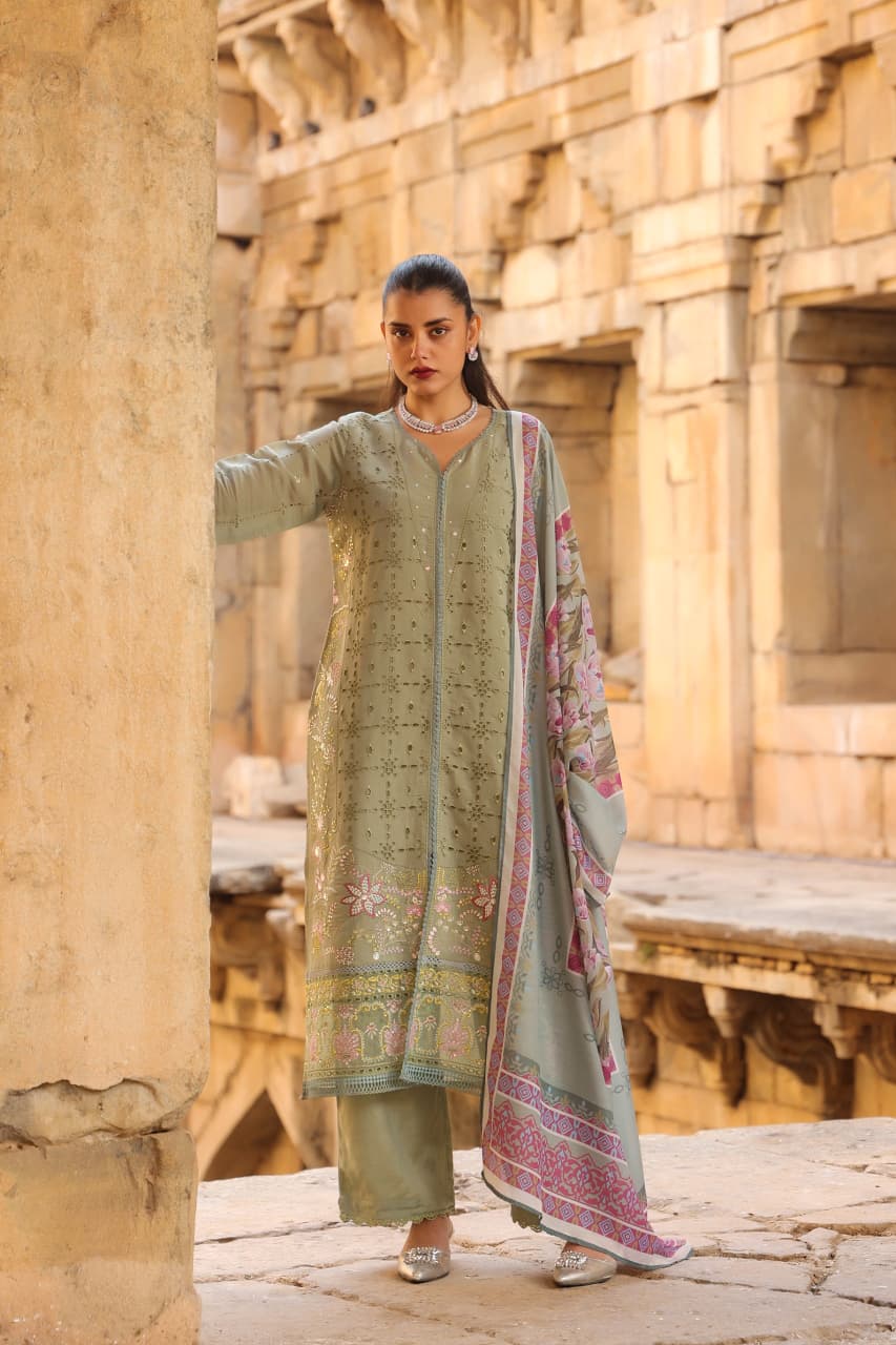 Naisha K 578 Mal Chanderi Festival Wear Kurti Pant And Dupatta