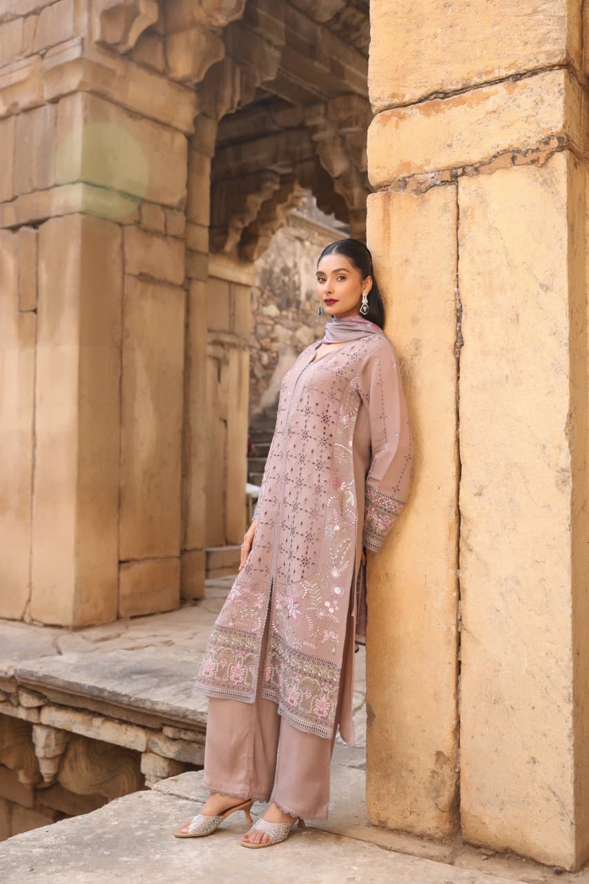 Naisha K 578 Mal Chanderi Festival Wear Kurti Pant And Dupatta
