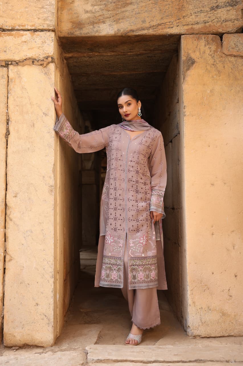 Naisha K 578 Mal Chanderi Festival Wear Kurti Pant And Dupatta