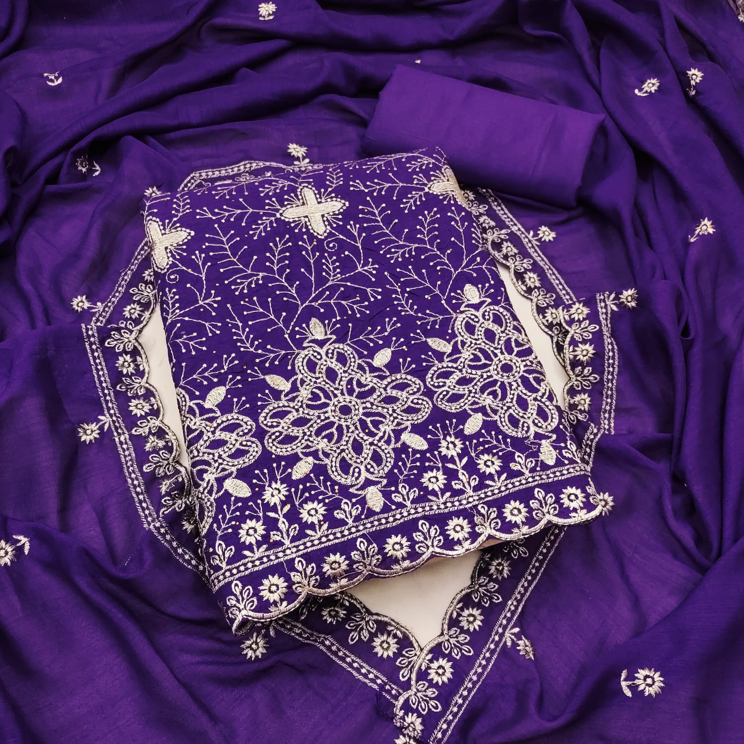 Designer Coco Cola Vichitra Silk Multi Daman & Allover Work Dress Material Collection 