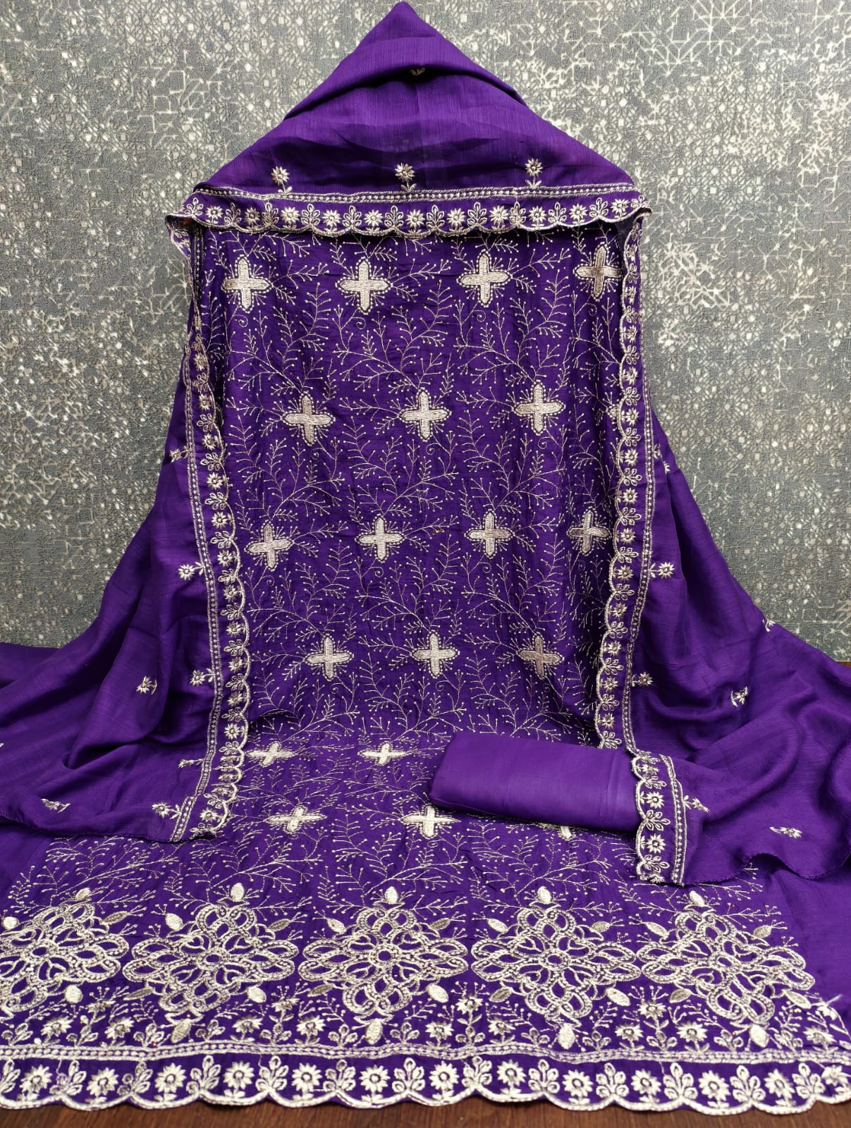 Designer Coco Cola Vichitra Silk Multi Daman & Allover Work Dress Material Collection 