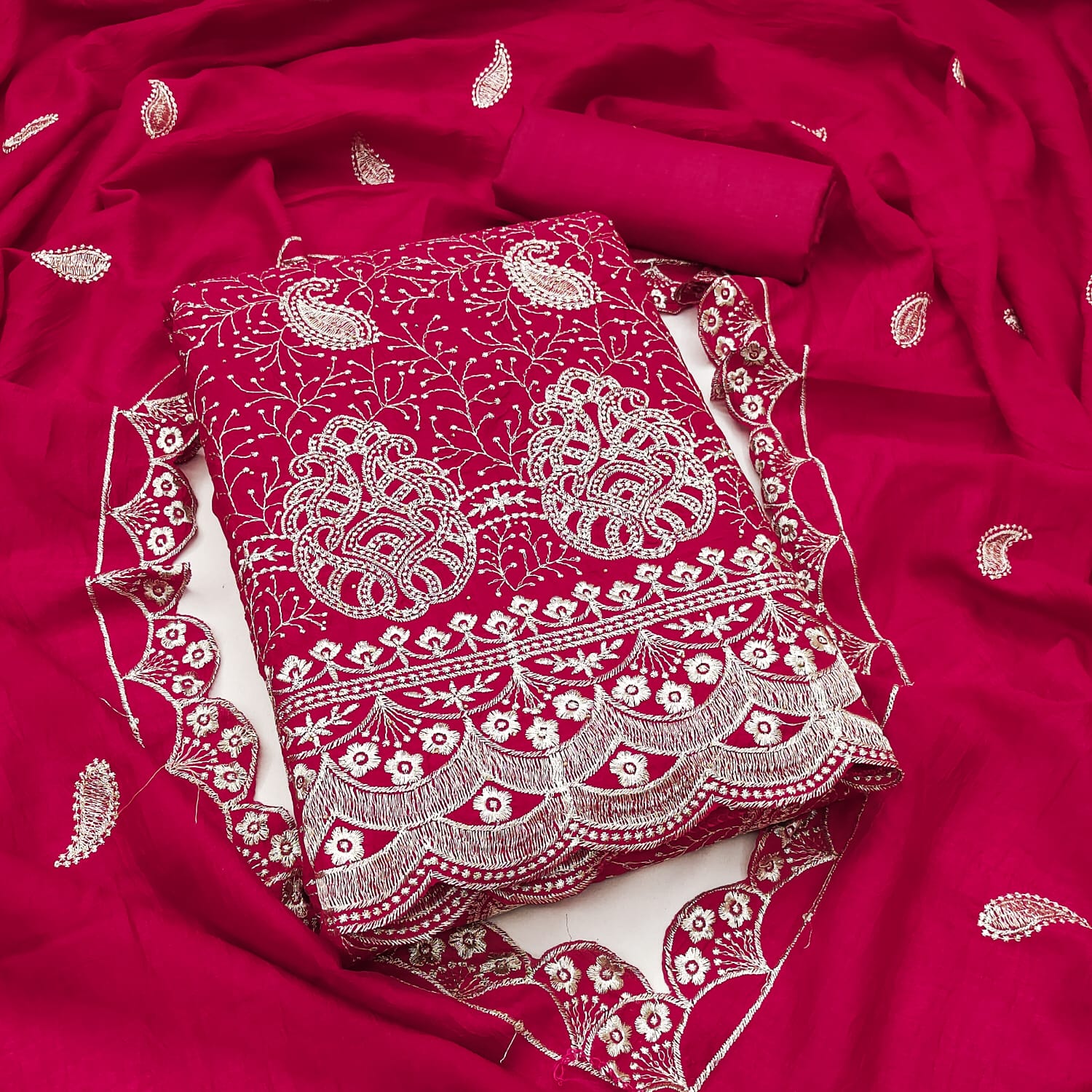 Designer Coco Cola Vichitra Silk Multi Daman & Allover Work Dress Material Collection 