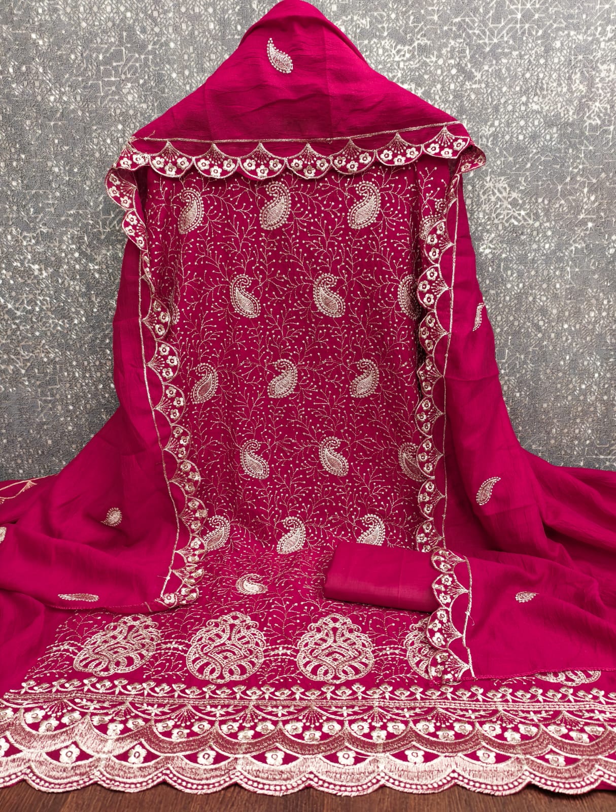 Designer Coco Cola Vichitra Silk Multi Daman & Allover Work Dress Material Collection 