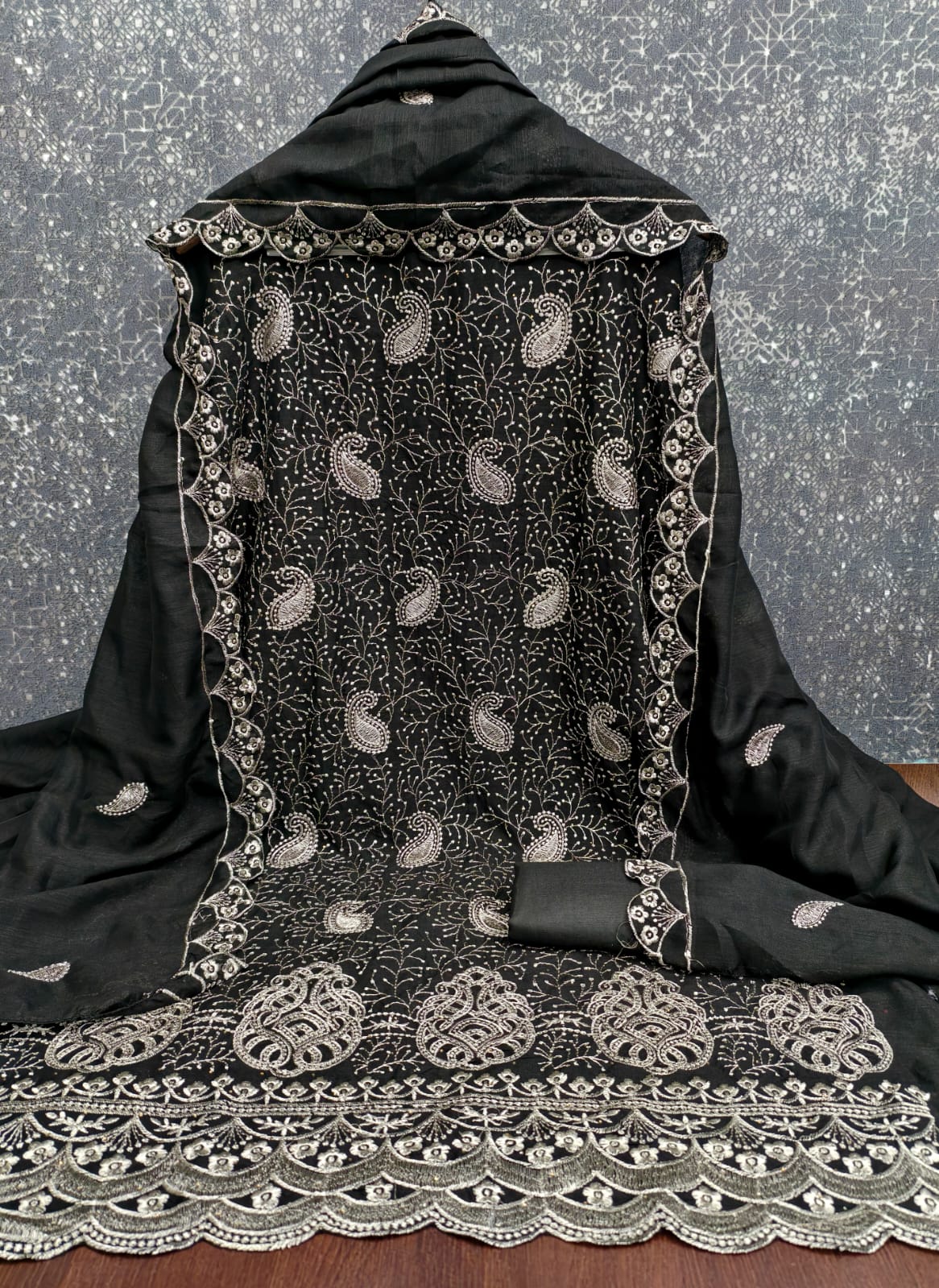 Designer Coco Cola Vichitra Silk Multi Daman & Allover Work Dress Material Collection 
