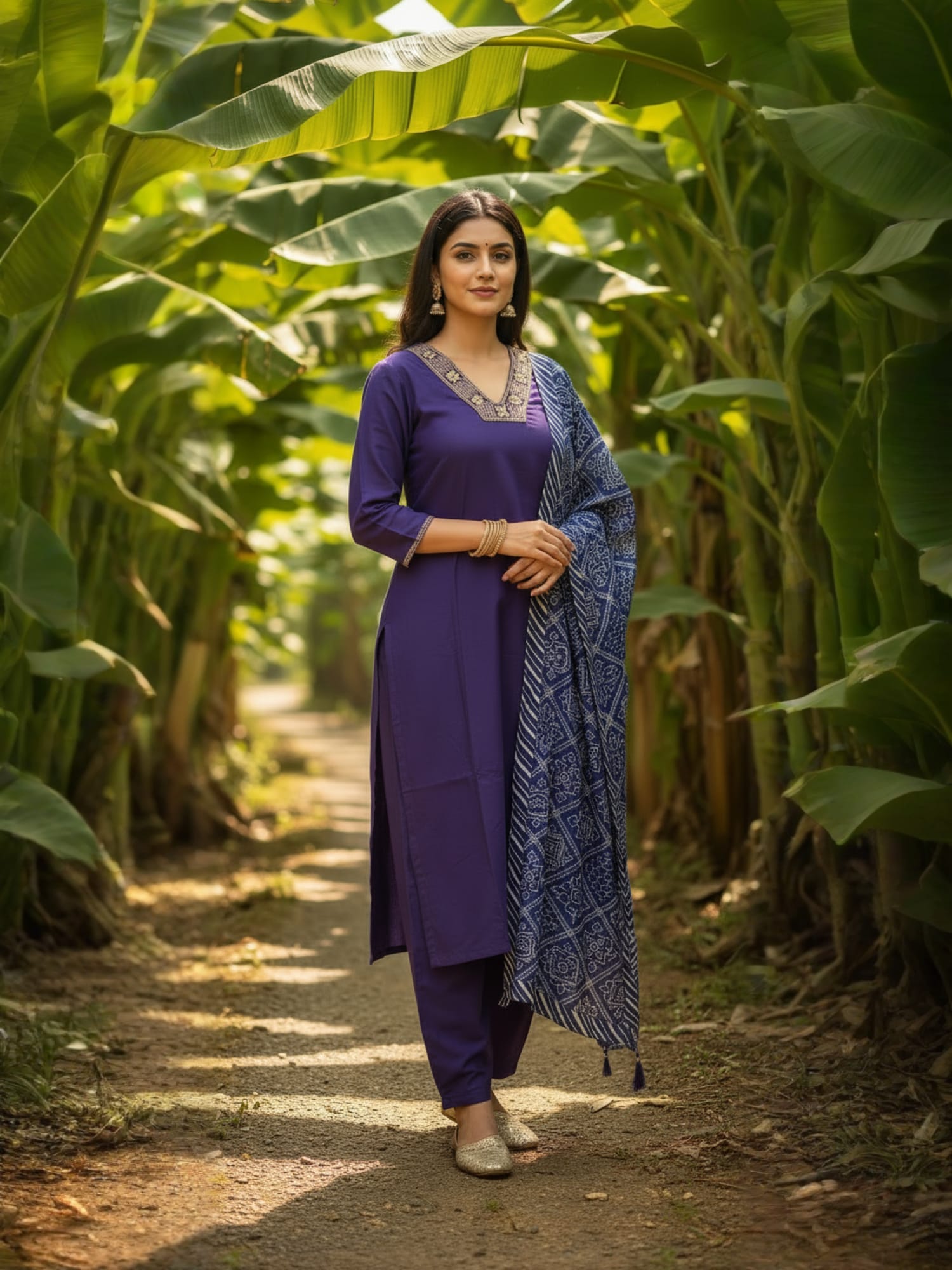 Navya Kurti 199 Party Wear Embroidery Worked Pure Cotton Kurti with Pant and Dupatta Set