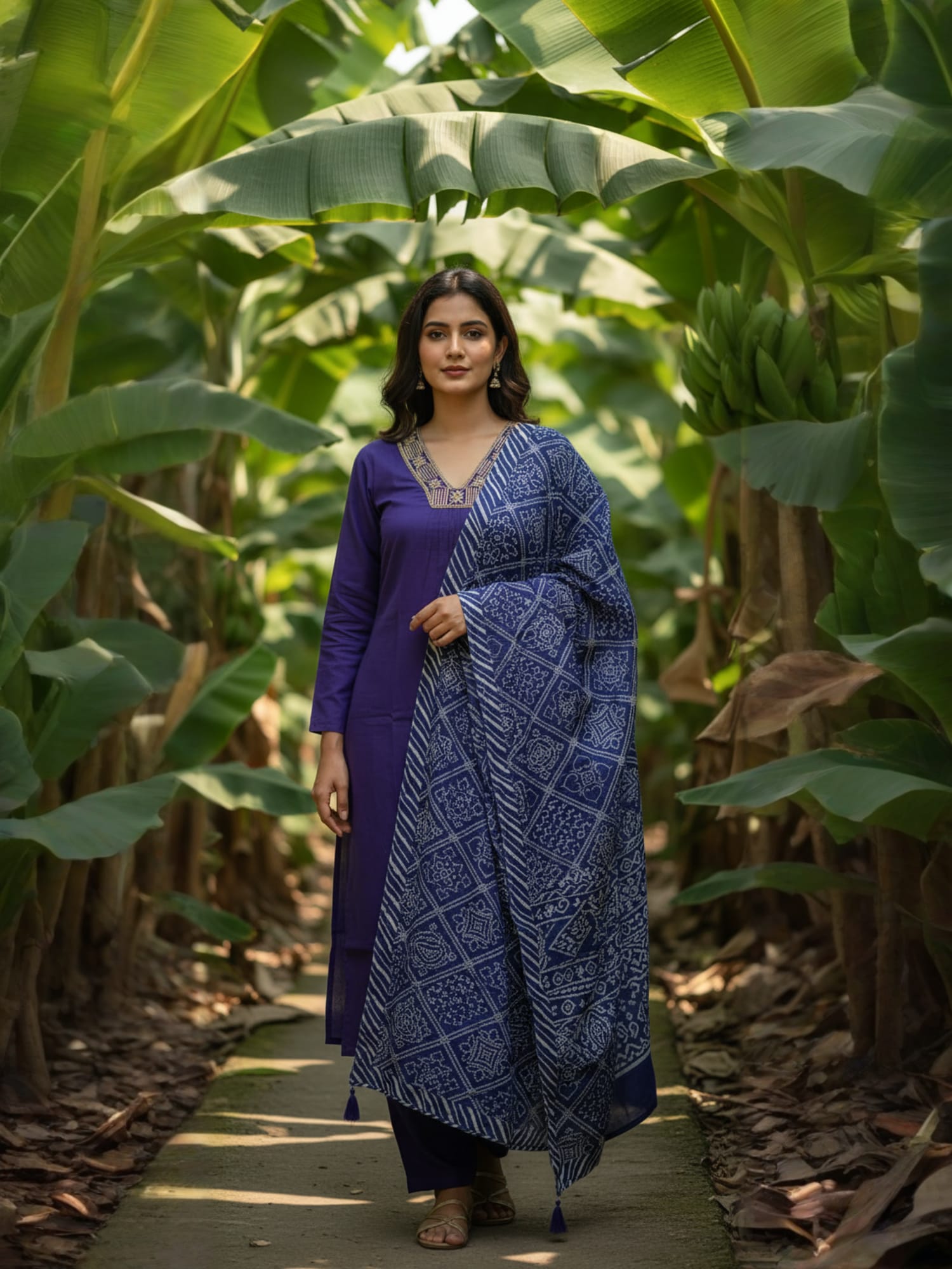 Navya Kurti 199 Party Wear Embroidery Worked Pure Cotton Kurti with Pant and Dupatta Set
