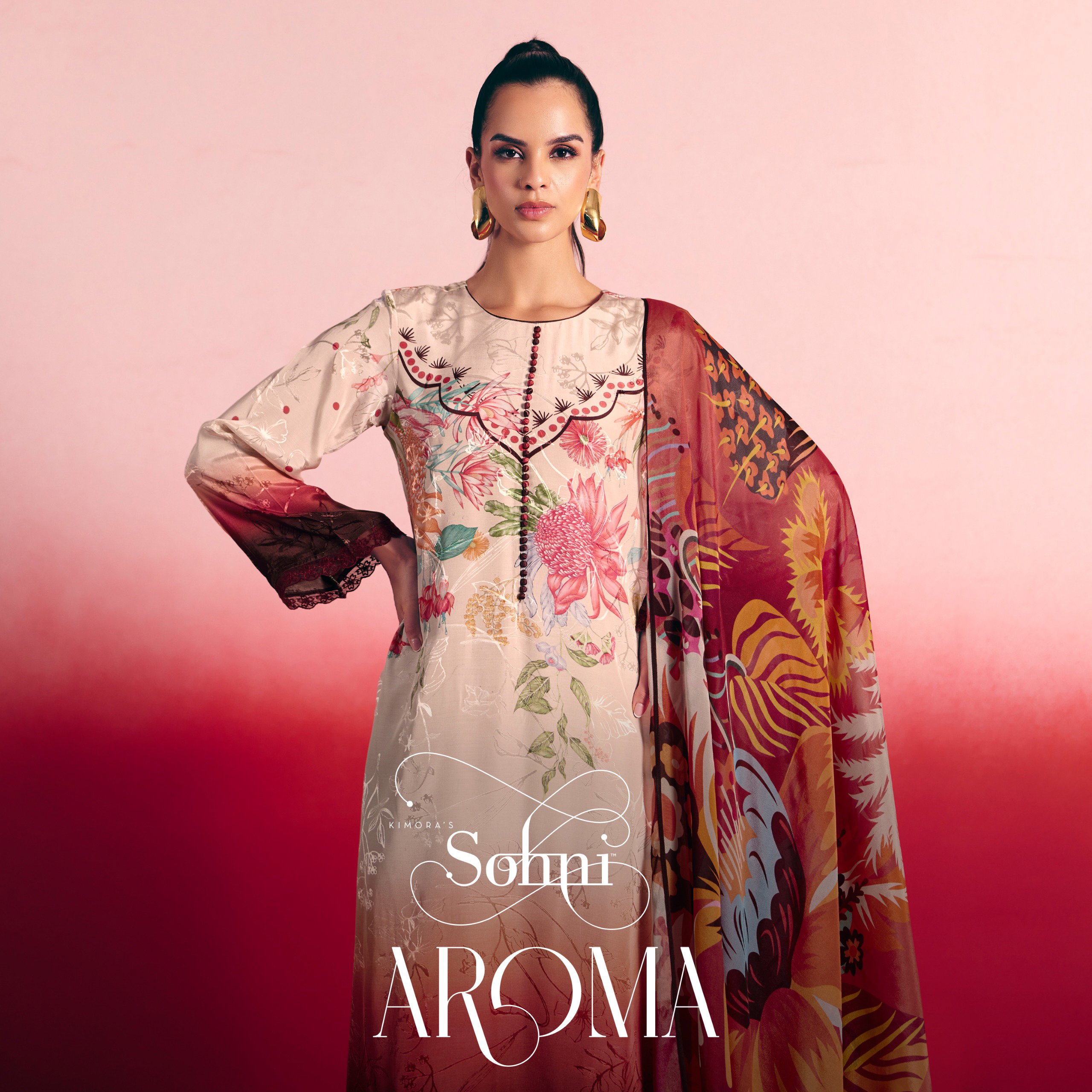 Kimora Sohni Aroma Jacquard Digital Printed Embroidery Salwar Kameez