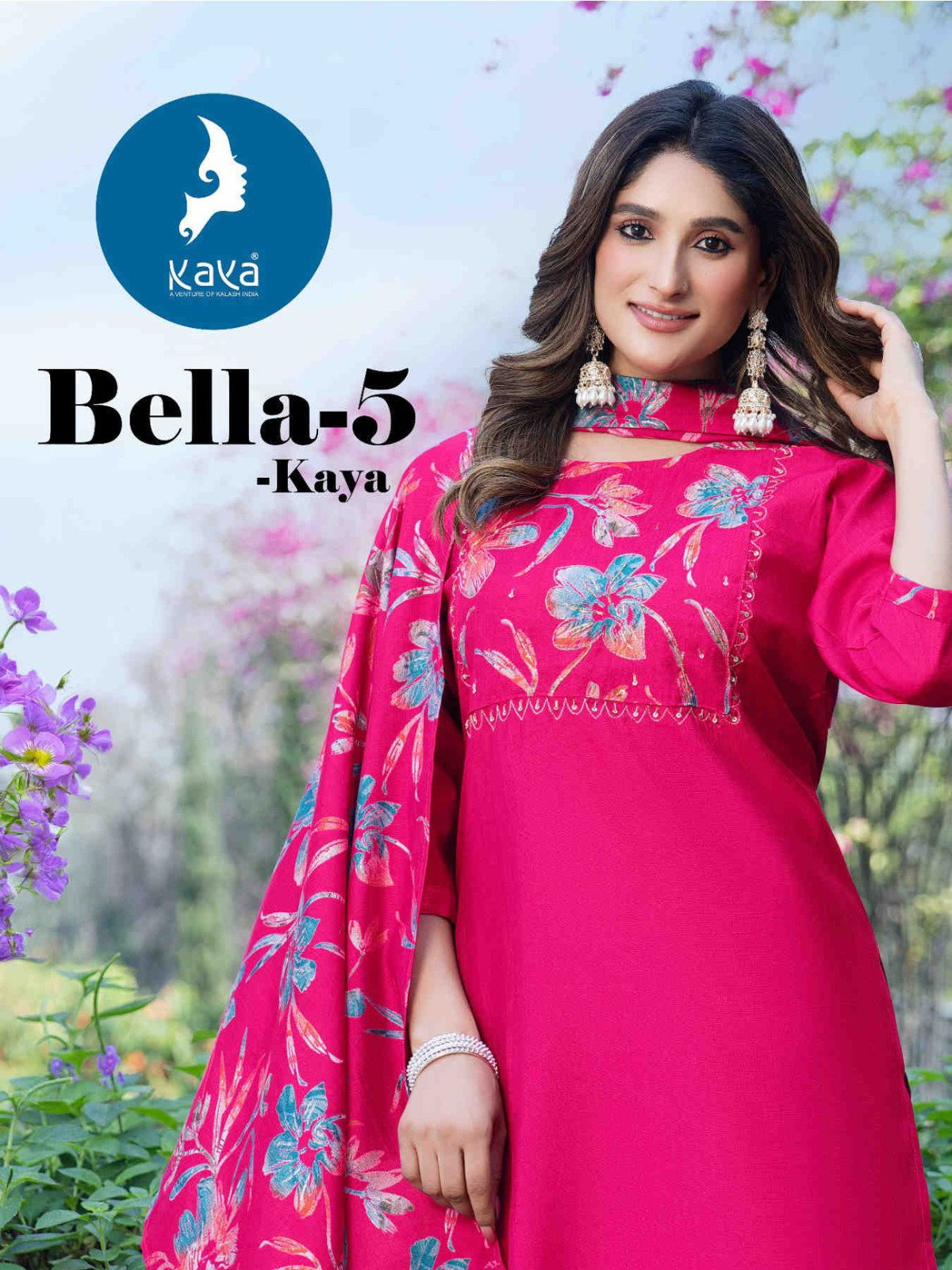 Kaya Bella Vol 5 Vertican Fancy Kurti Pant And Dupatta Collection