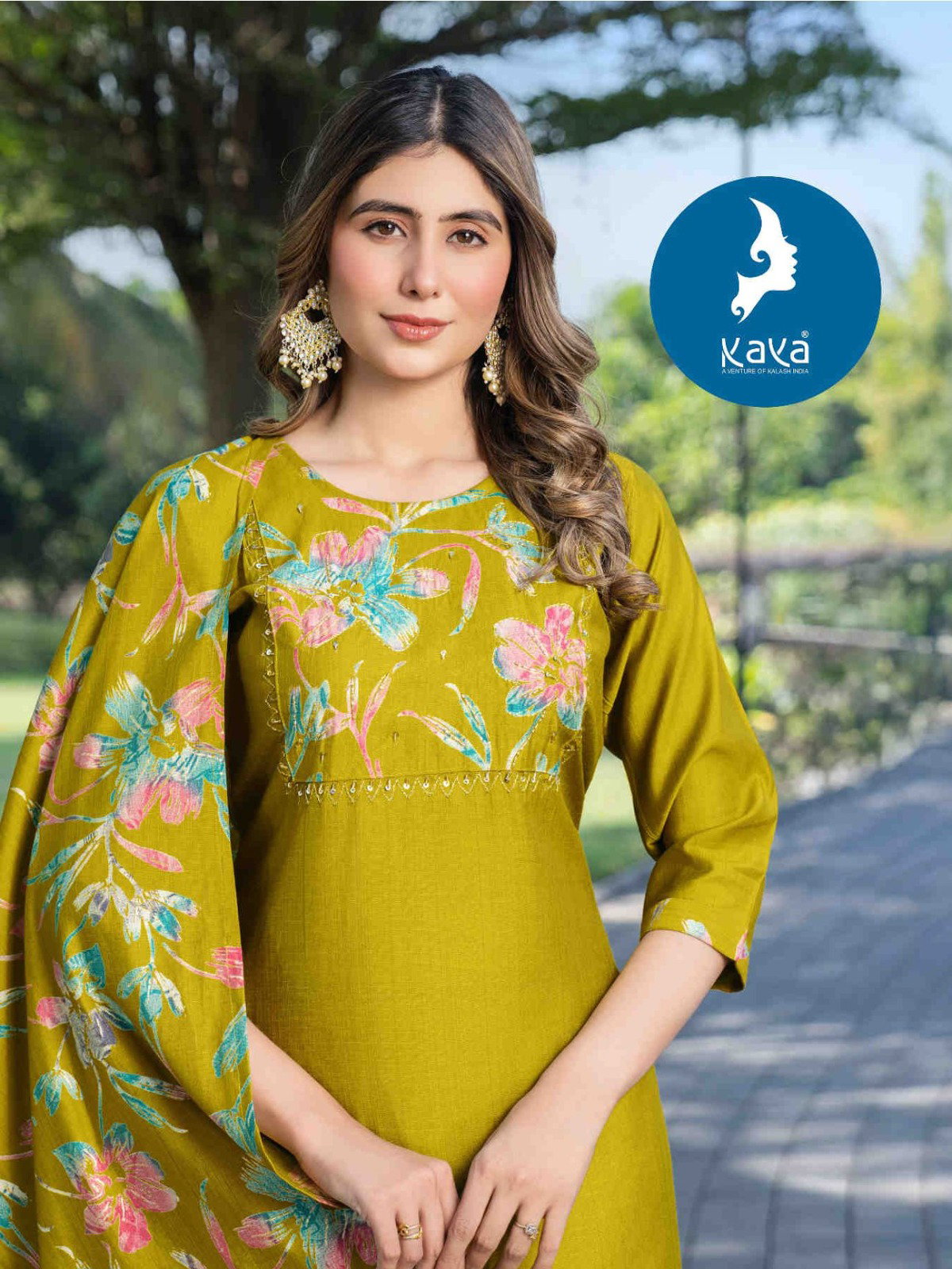 Kaya Bella Vol 5 Vertican Fancy Kurti Pant And Dupatta Collection