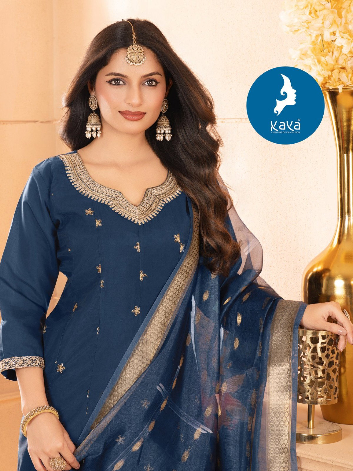 Kaya Twisha Roman Silk Anarkali Kurti Pant And Dupatta Collection