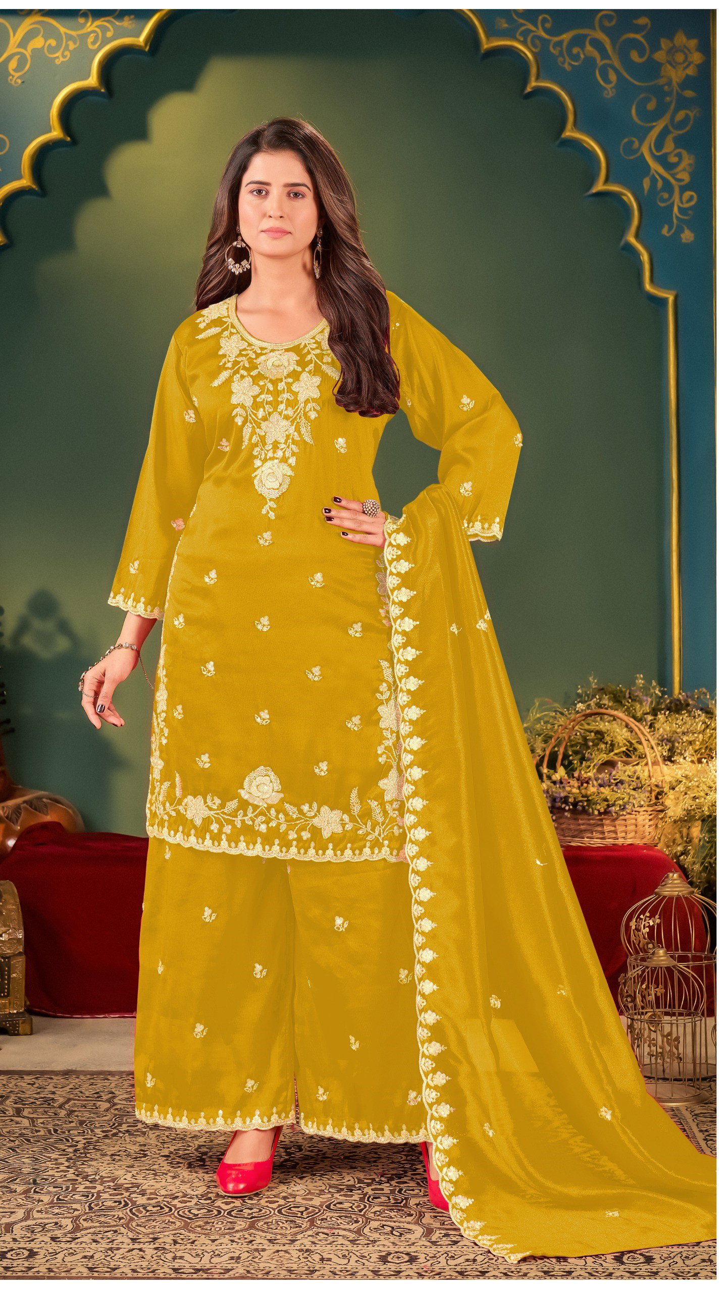 Khas 4493 A To D Cosmos Simar Silk With Beads Work Pakistani Salwar Kameez