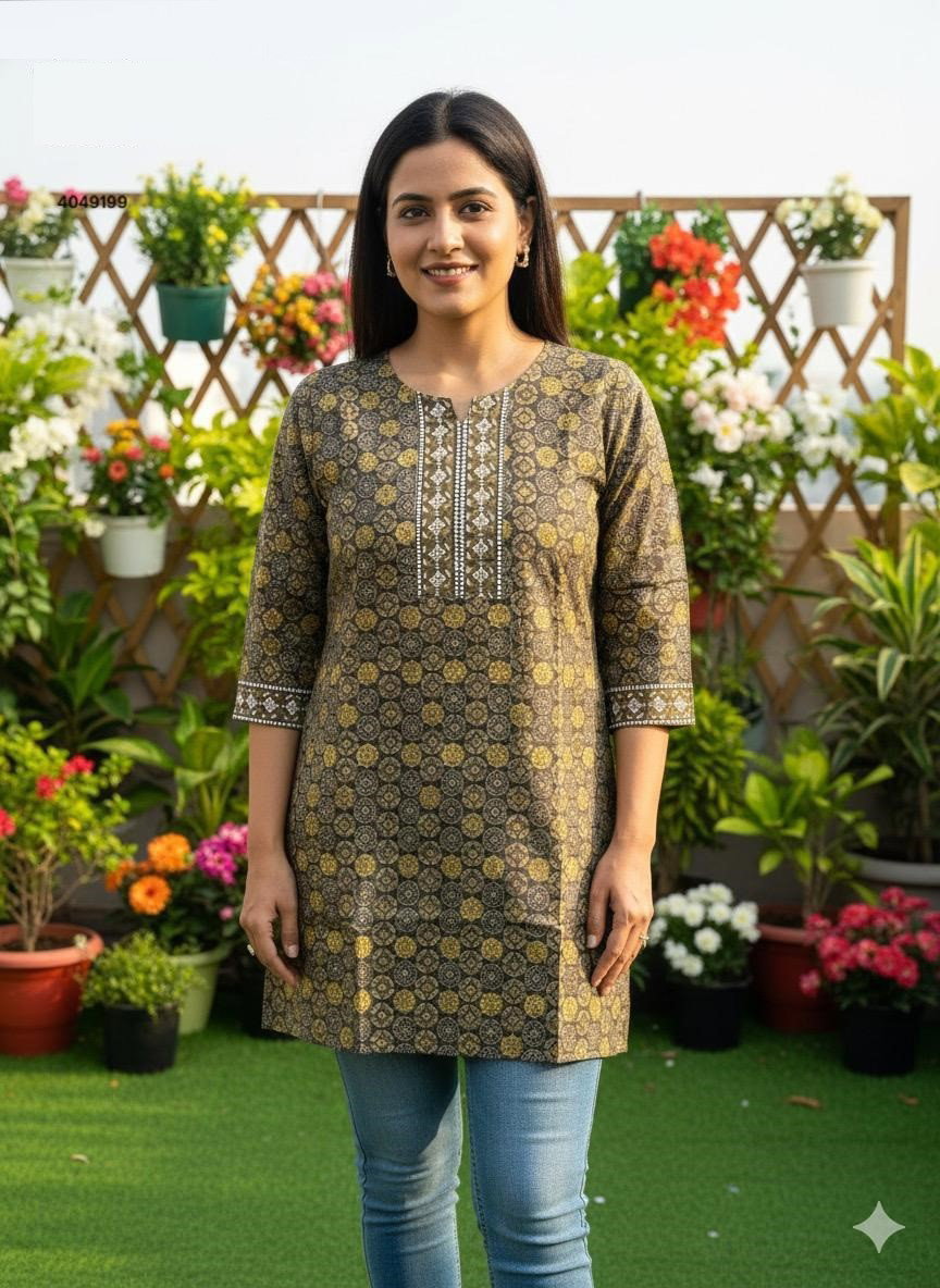 Naisha 579 Cotton Printed Handwork Casual Wear Top Collection