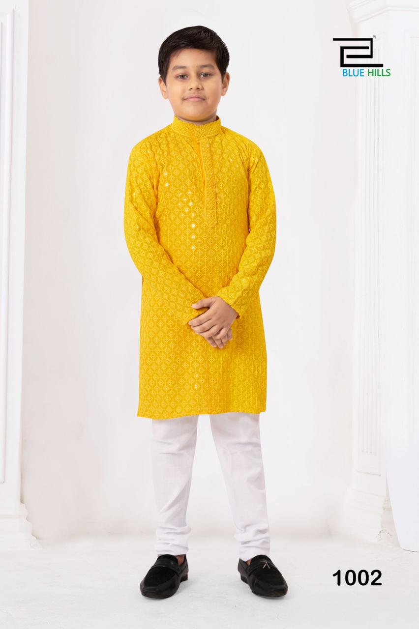Lekha LI Prince Heavy Rayon Chikankari Kids Kurta Pajama