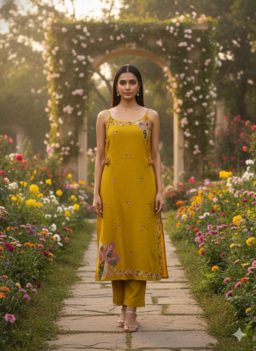 Naisha K 581 Cotton Flex With Embroidery Work Kurti And Pant Collection