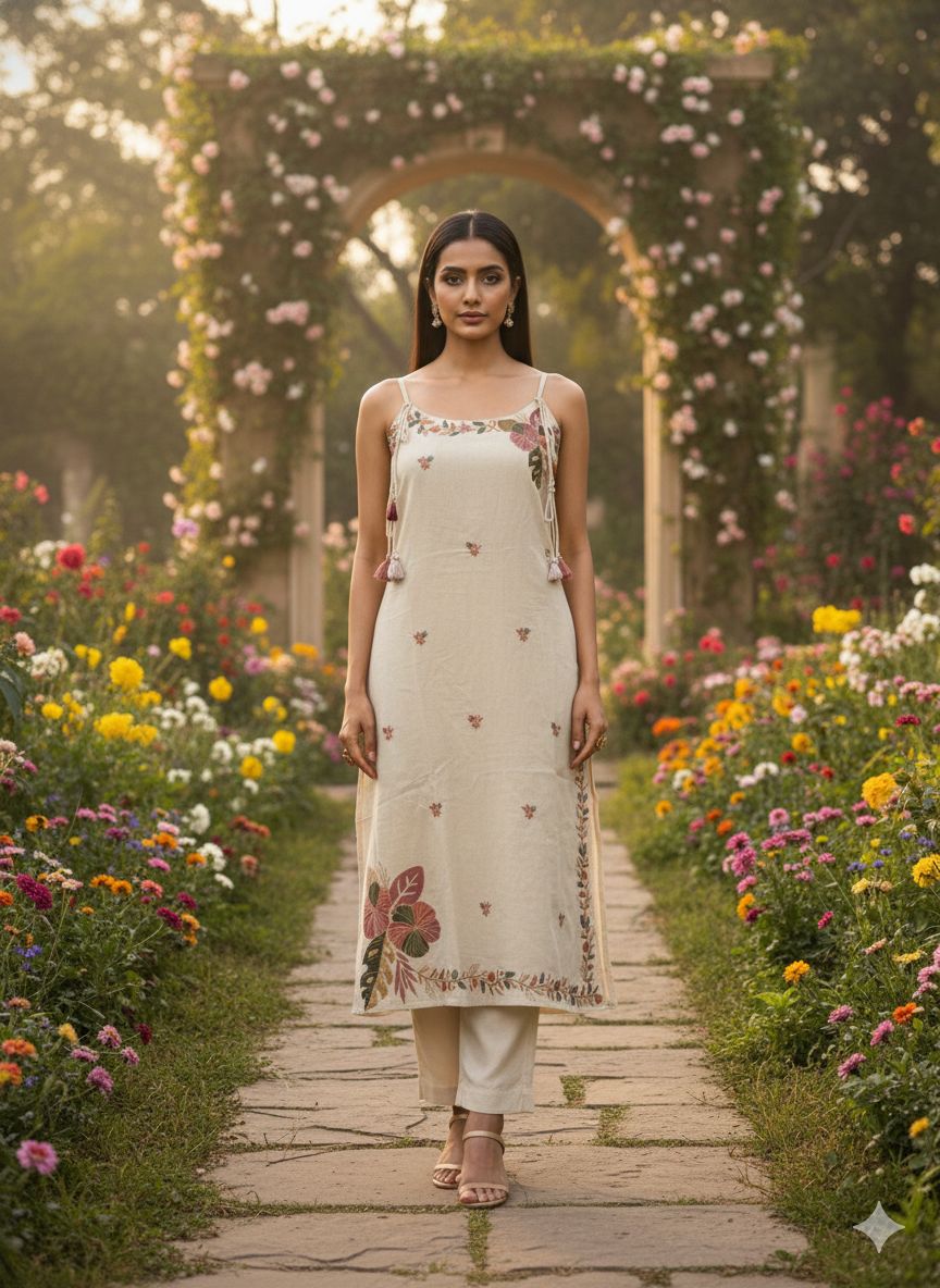 Naisha K 581 Cotton Flex With Embroidery Work Kurti And Pant Collection