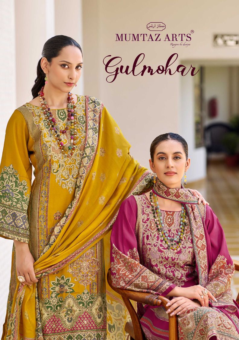 Mumtaz Gulmohar Viscose Muslin Digital And Foil Print Dress Material