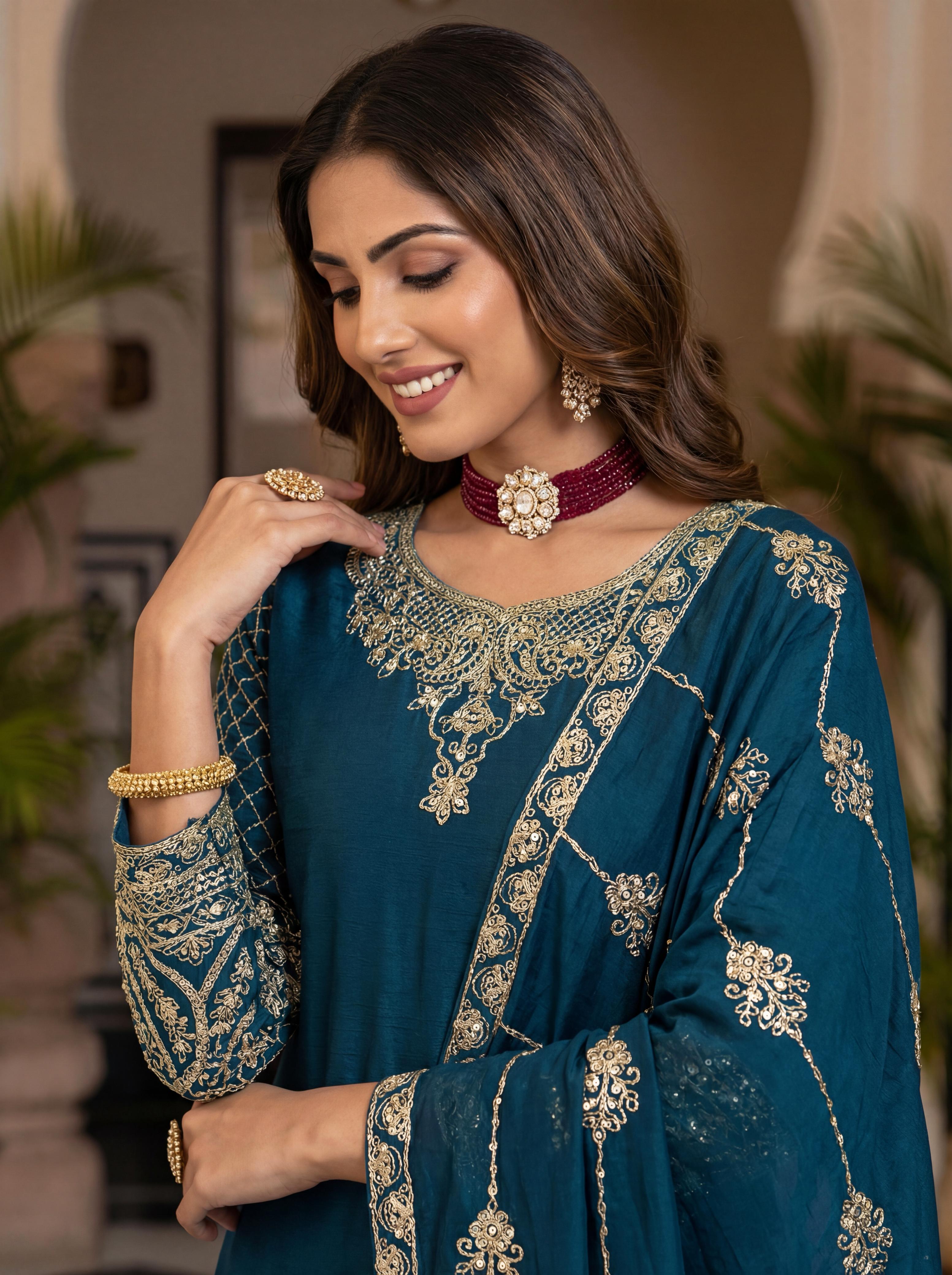 Dv 5160 Designer festive style with these stunning embroidered sharara suits Collection