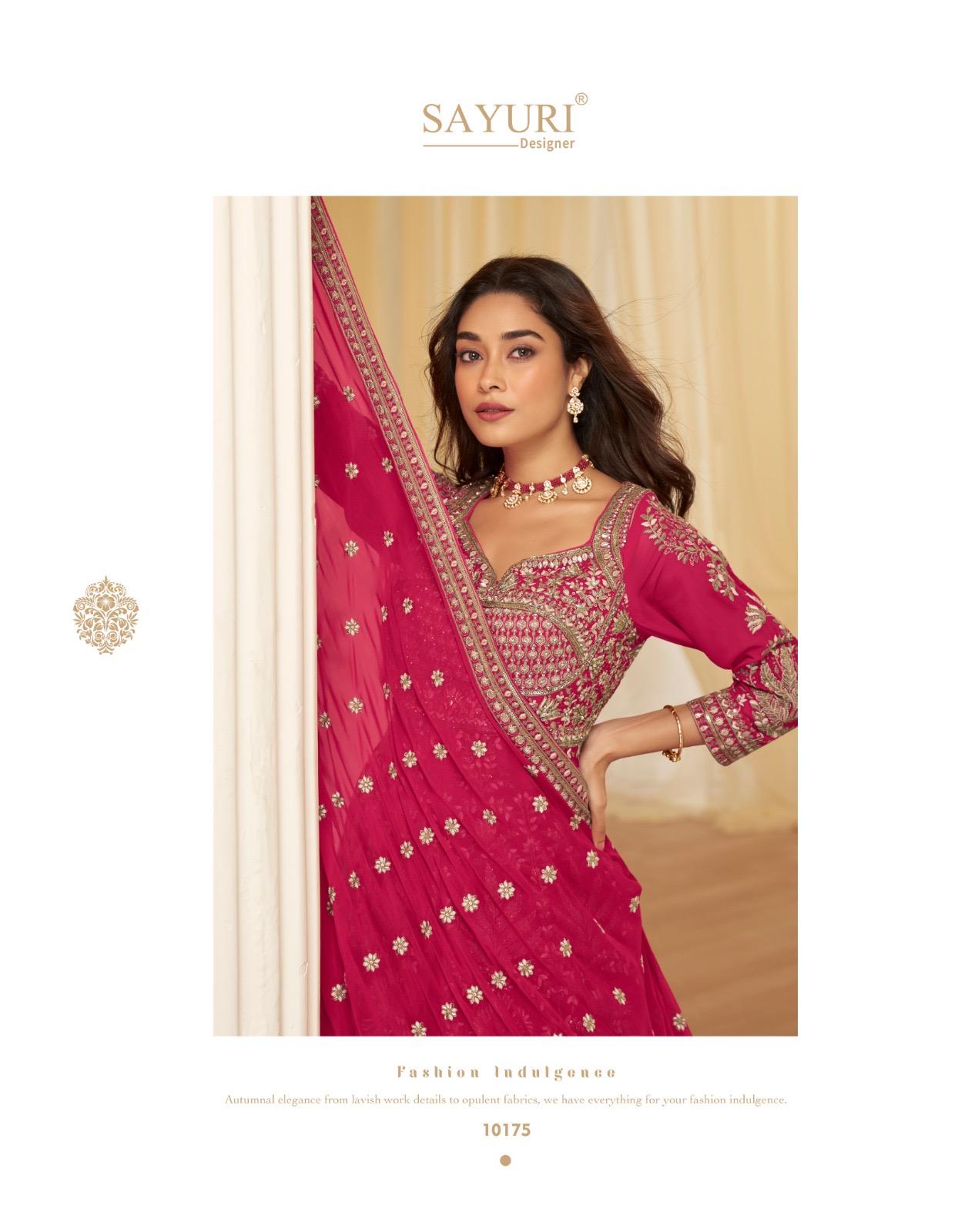 Sayuri Roop Georgette With Embroidery Work Festival Look Top Skirt And Dupatta