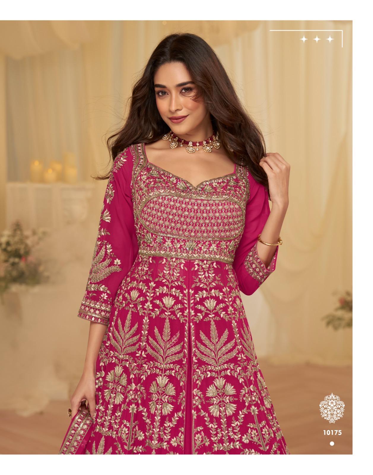 Sayuri Roop Georgette With Embroidery Work Festival Look Top Skirt And Dupatta