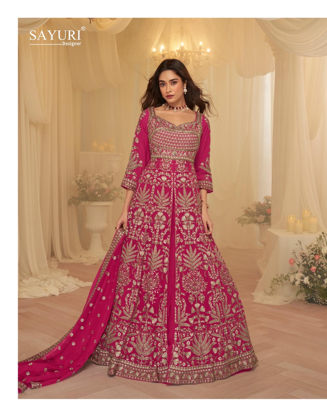Sayuri Roop Georgette With Embroidery Work Festival Look Top Skirt And Dupatta