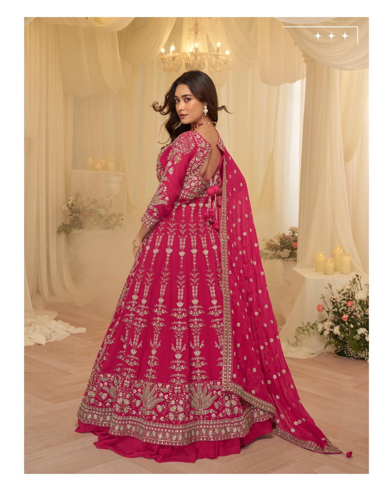 Sayuri Roop Georgette With Embroidery Work Festival Look Top Skirt And Dupatta