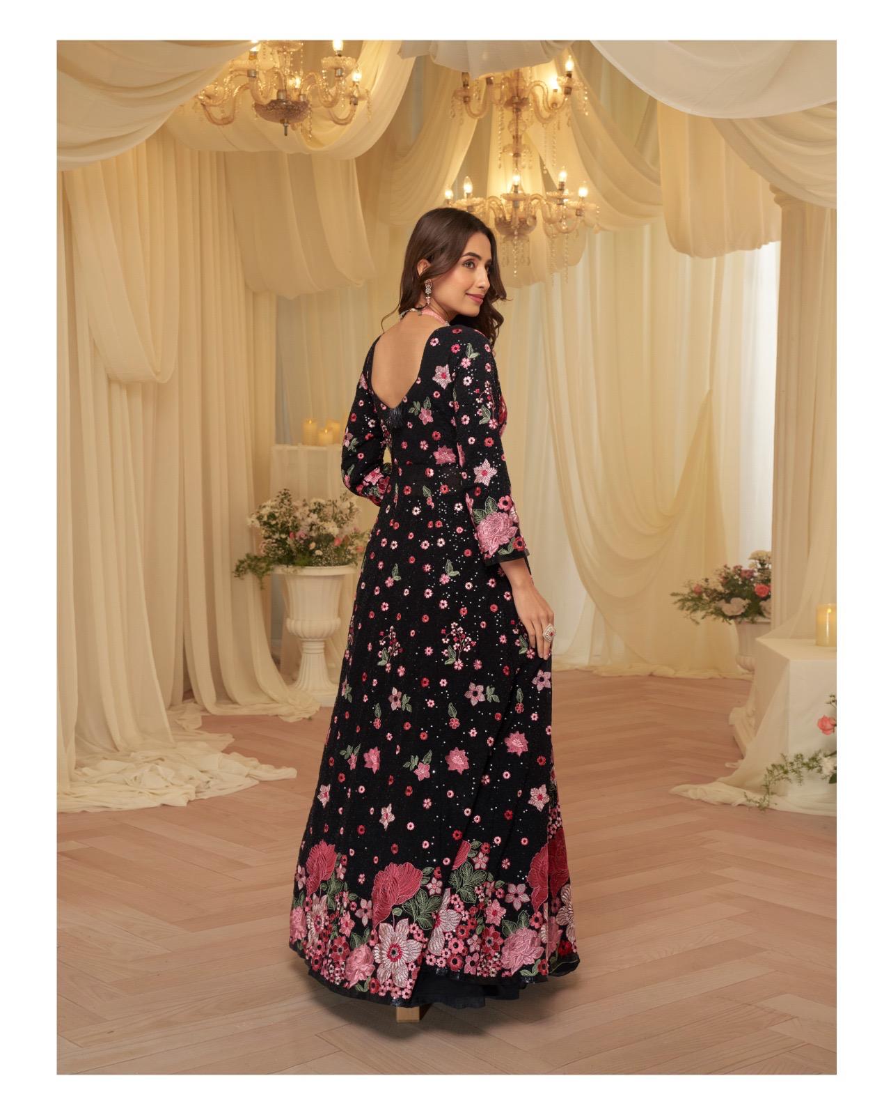 Sayuri Roop Georgette With Embroidery Work Festival Look Top Skirt And Dupatta
