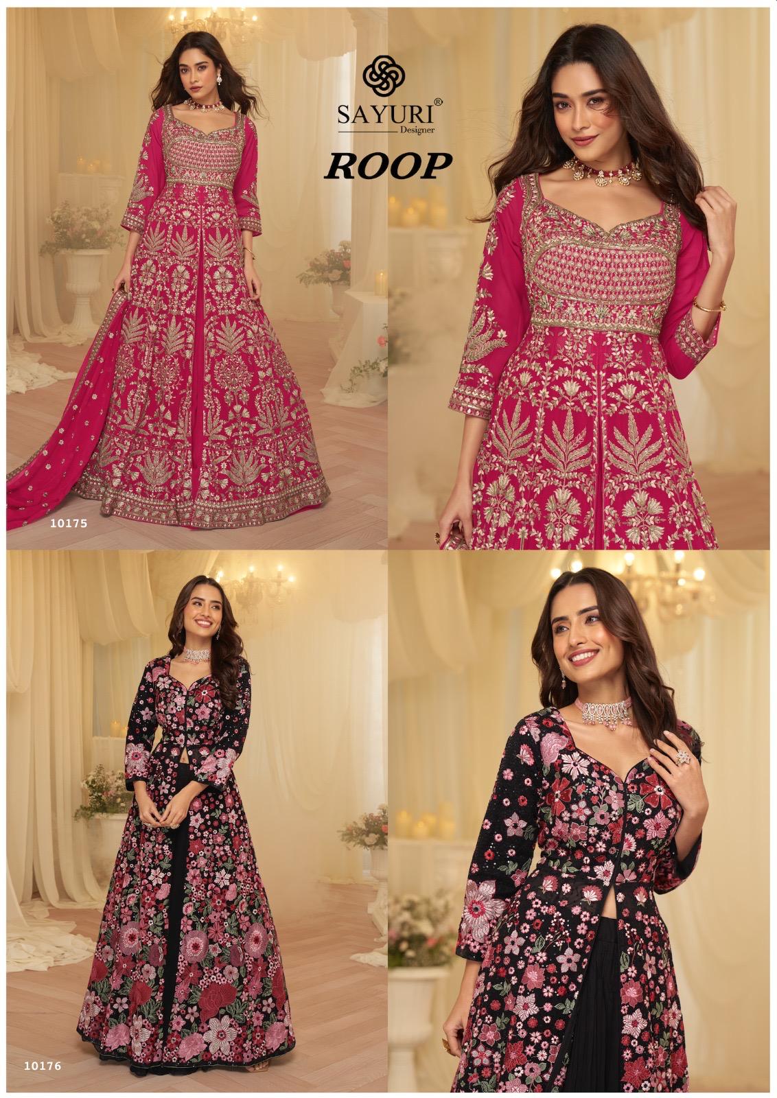 Sayuri Roop Georgette With Embroidery Work Festival Look Top Skirt And Dupatta