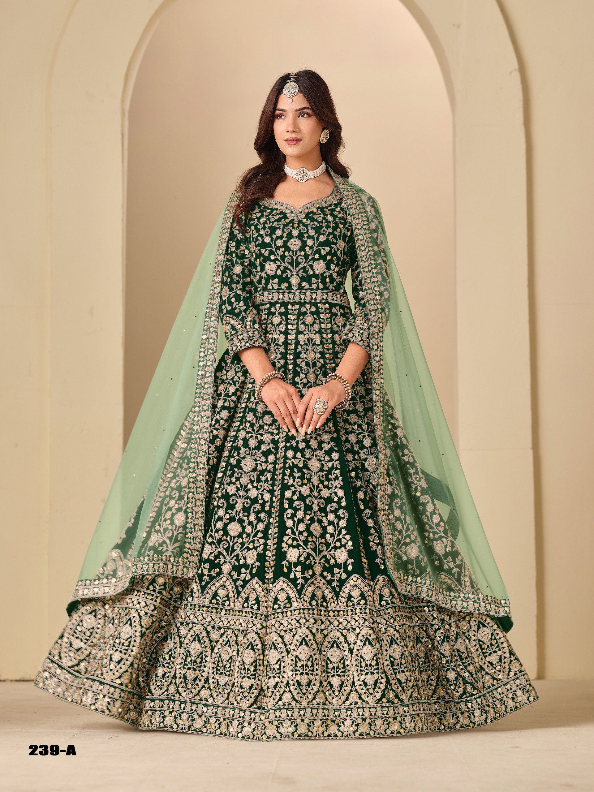 Aanaya Vol 239 Velvet With Designer Work Lehenga Choli Collection