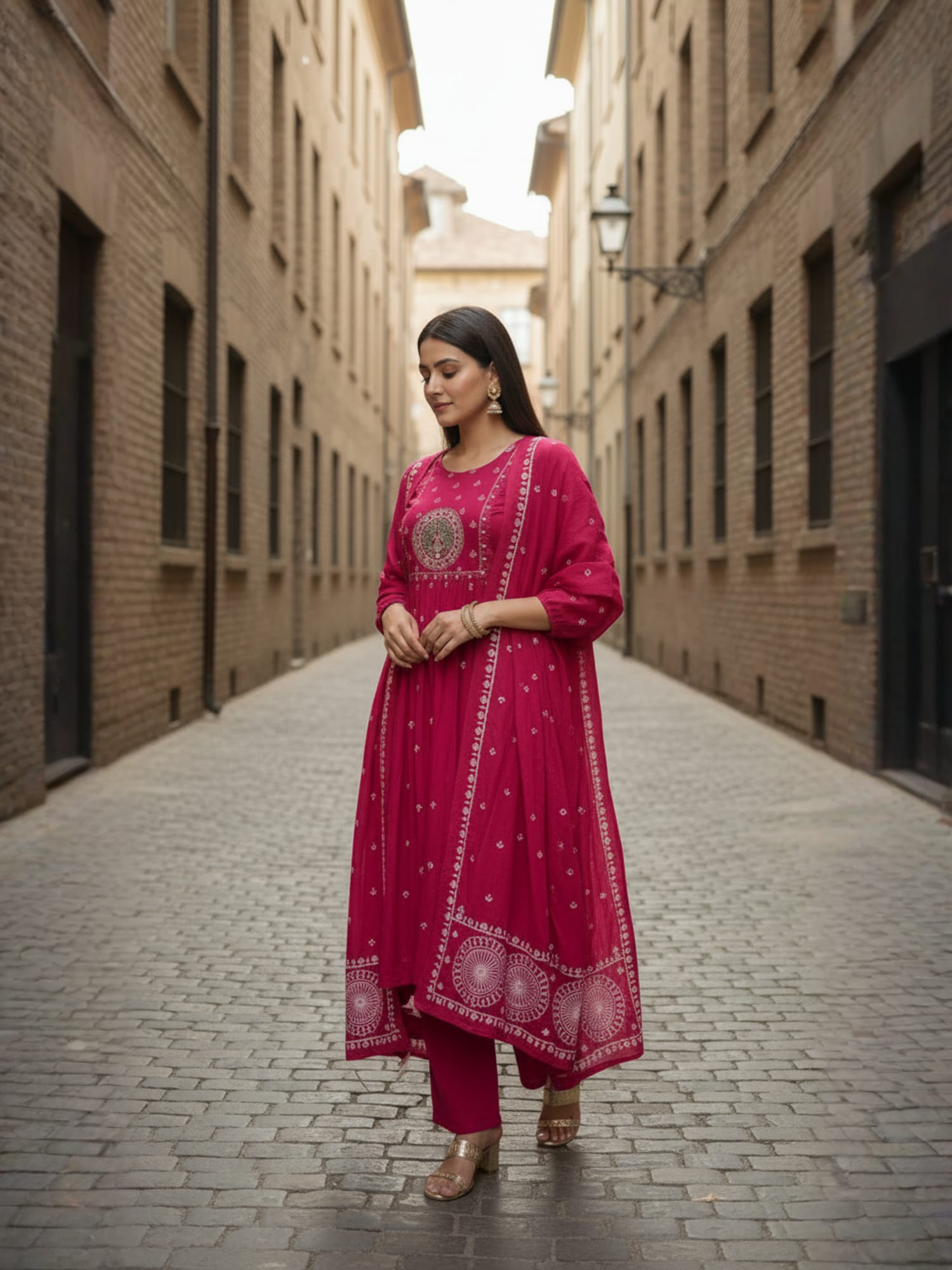 Navya Kurti 200 Party Wear Embroidery Worked Rayon Kurti with Pant and Dupatta Set
