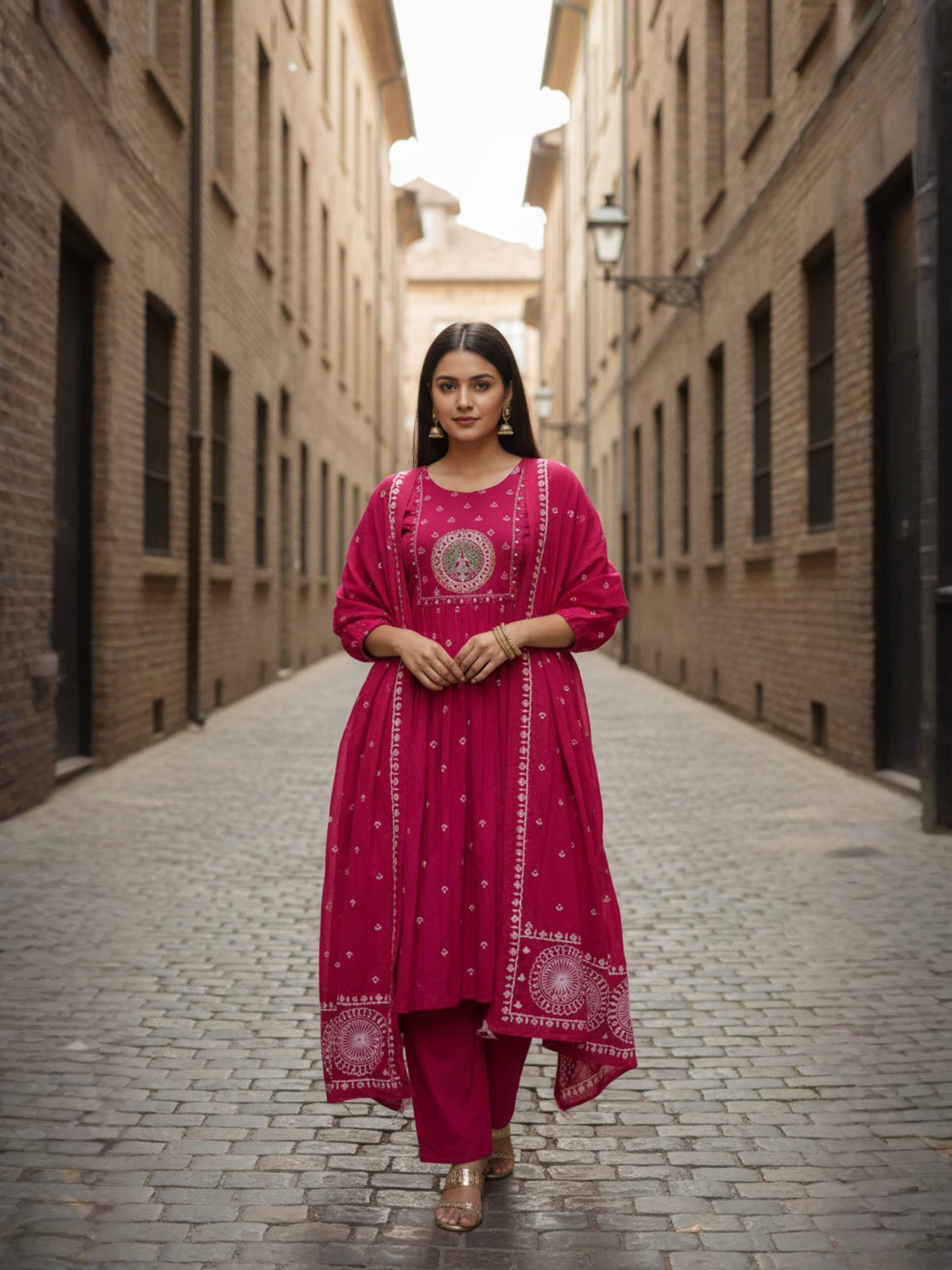 Navya Kurti 200 Party Wear Embroidery Worked Rayon Kurti with Pant and Dupatta Set