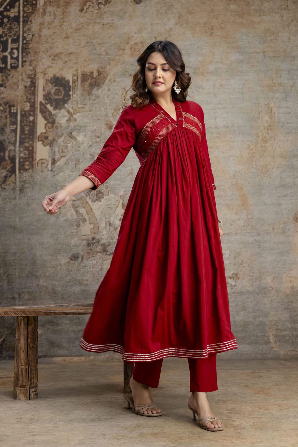 Naisha K 589 Mul Cotton With Work Kurti Pant And Dupatta Collection