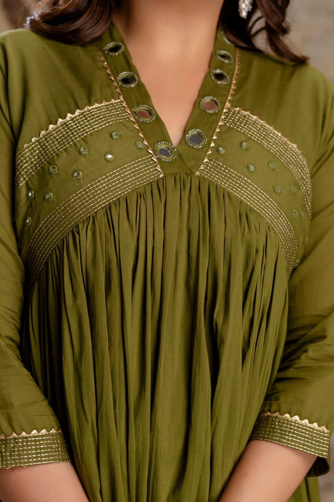 Naisha K 589 Mul Cotton With Work Kurti Pant And Dupatta Collection