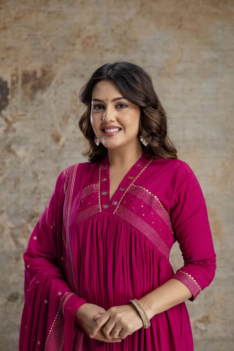 Naisha K 589 Mul Cotton With Work Kurti Pant And Dupatta Collection