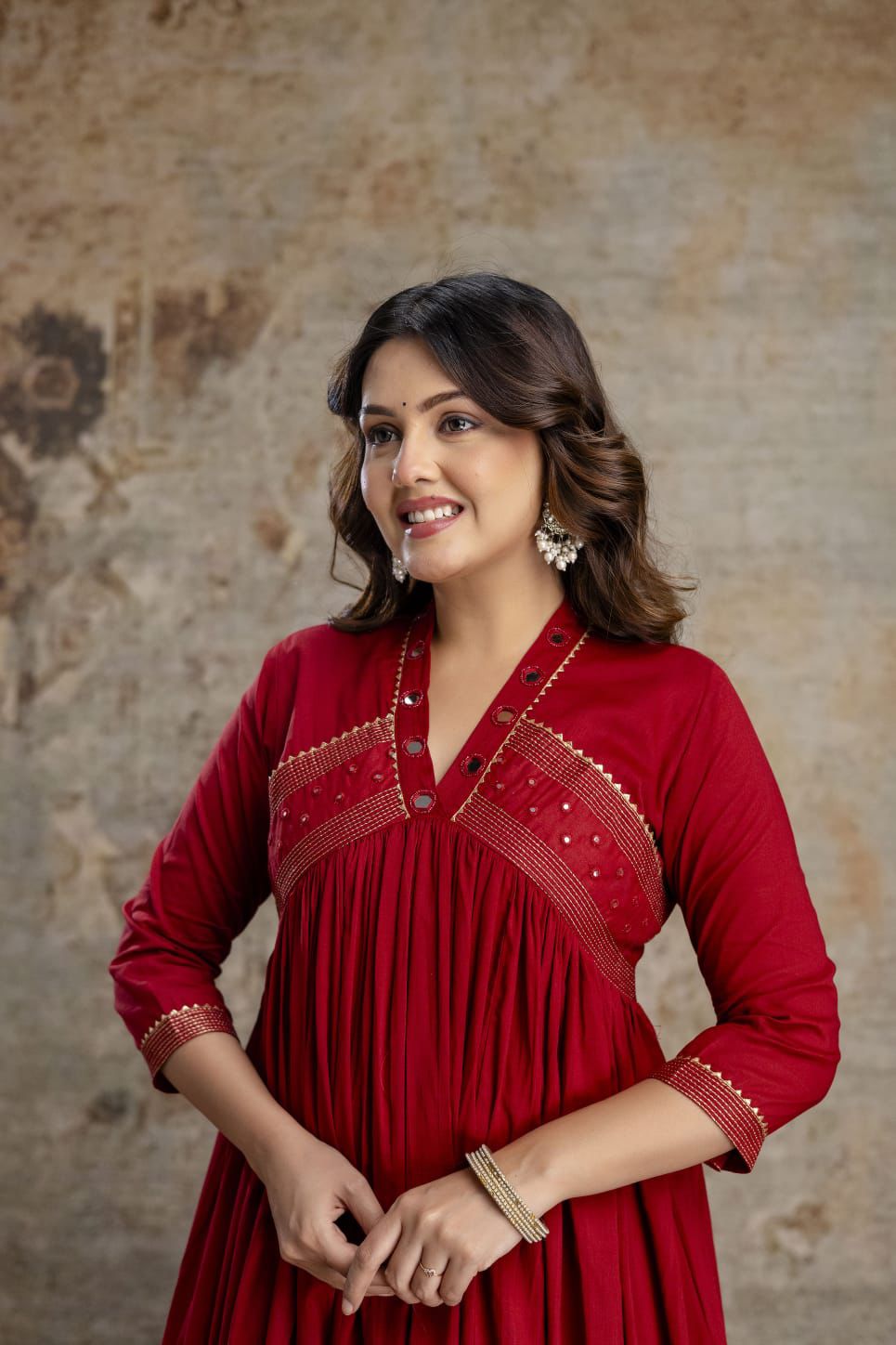 Naisha K 589 Mul Cotton With Work Kurti Pant And Dupatta Collection
