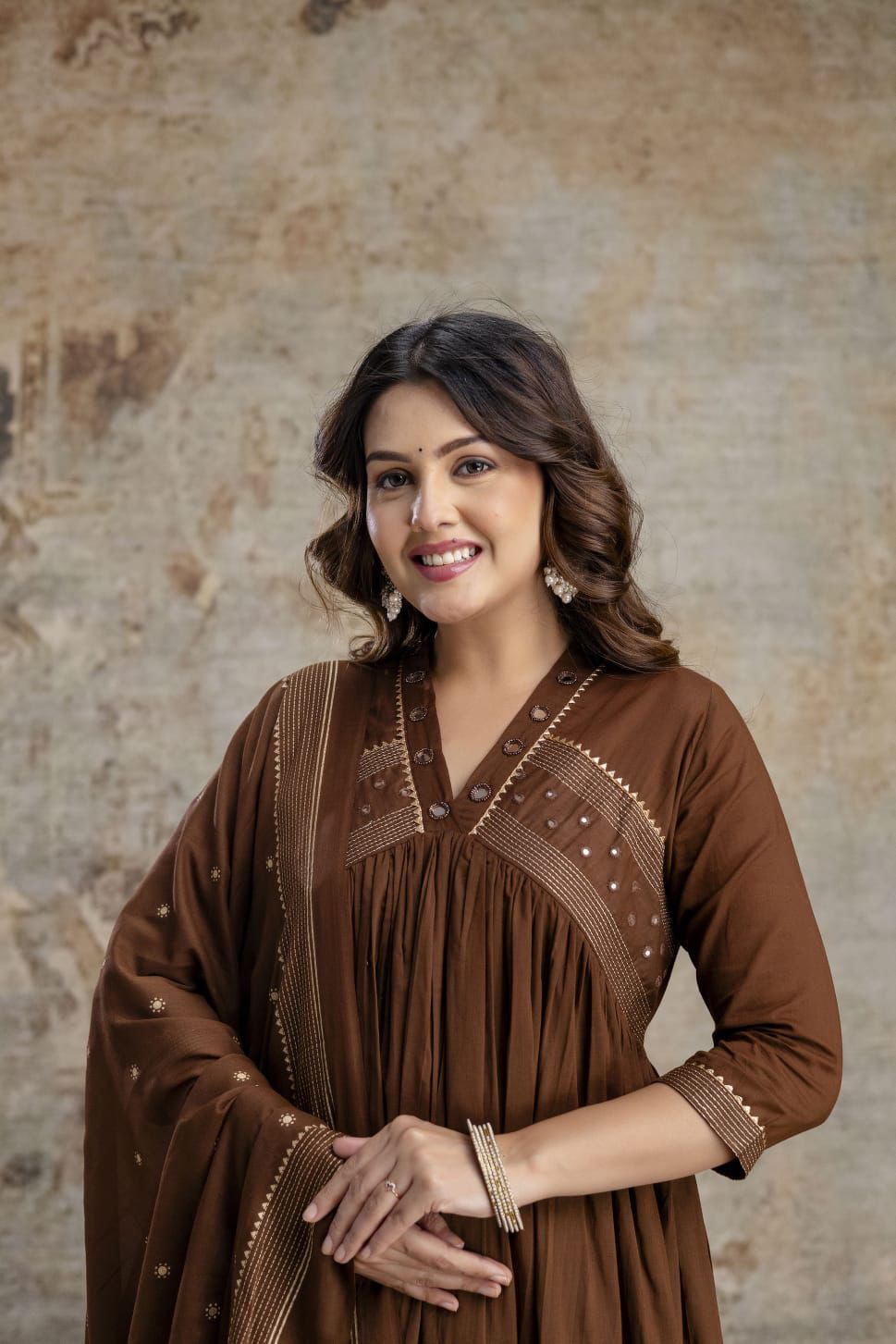 Naisha K 589 Mul Cotton With Work Kurti Pant And Dupatta Collection