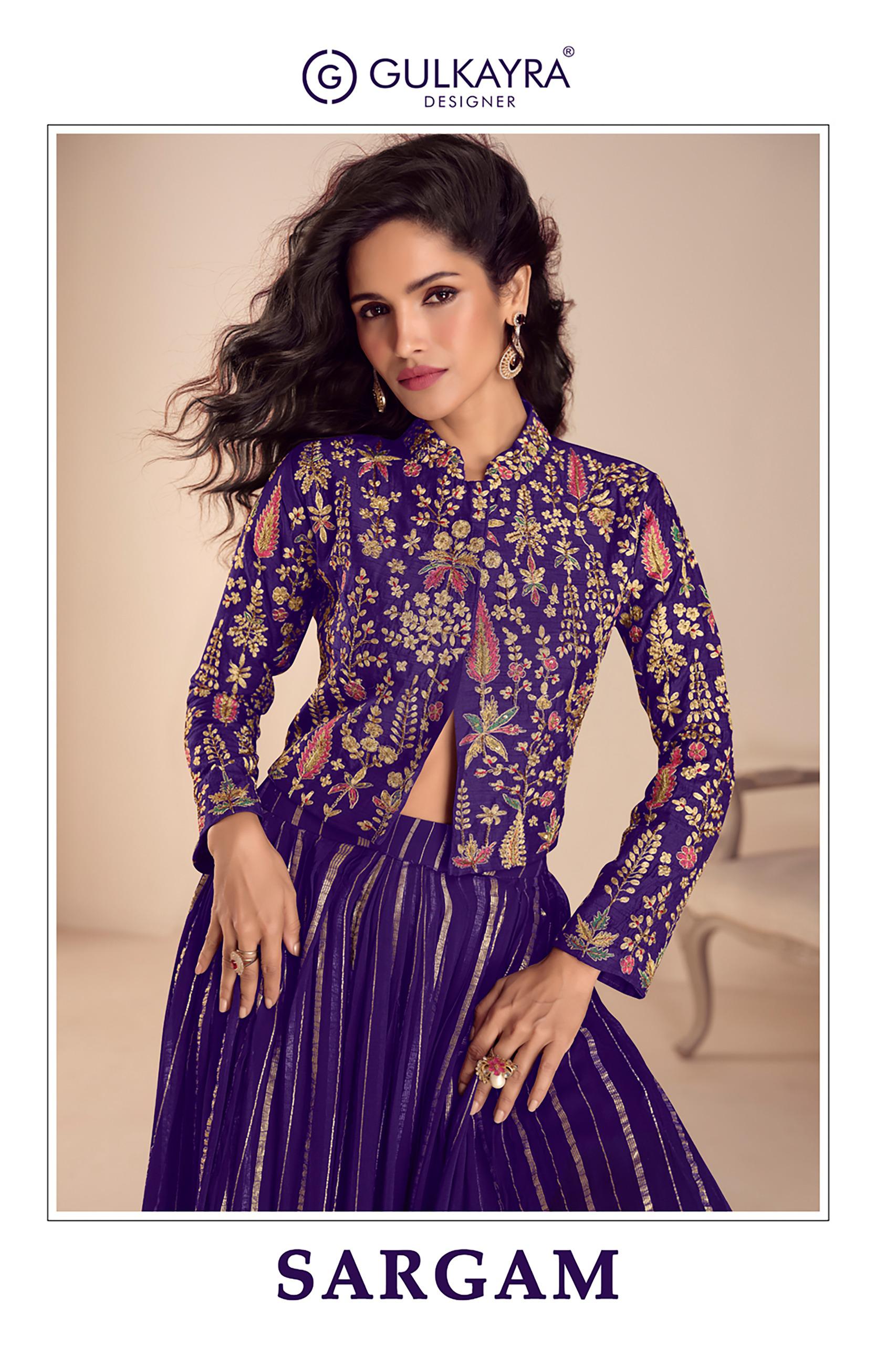 Gulkayra Sargam Vichitra Silk With Embroidery Work Indo Western Collection