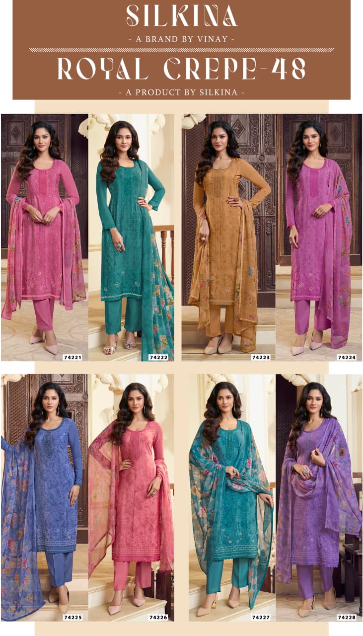 Vinay Kuleesh Silkina Royal Crepe 48 Crepe Digital Printed Designer Salwar Kameez