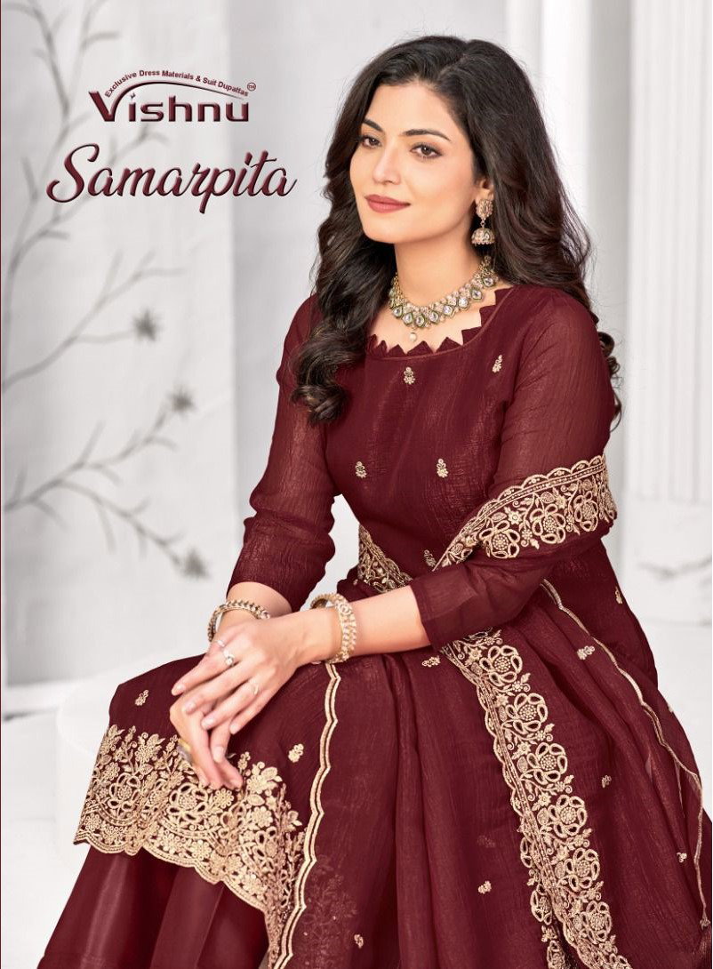 Vishnu Samarpita Crunchy Blooming Dress Material Collection