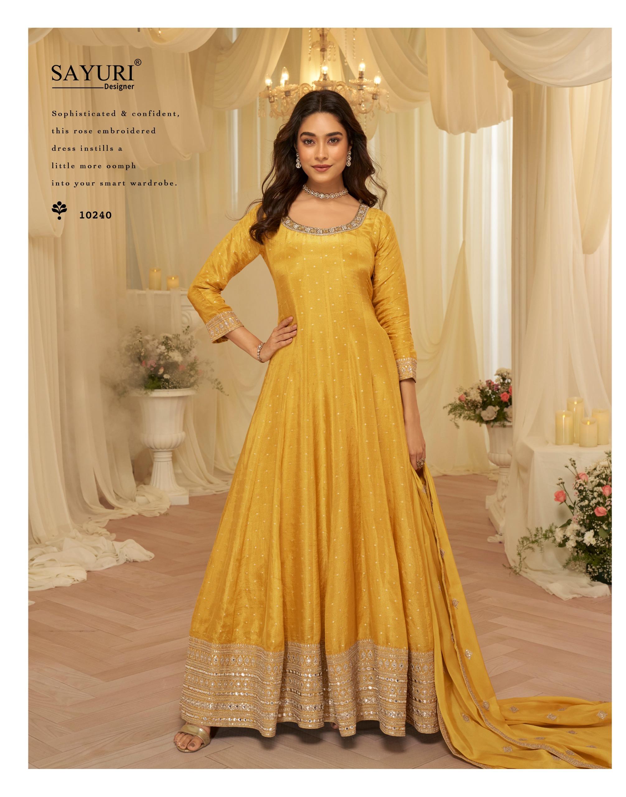 Sayuri Aaradhana Viscose Jacquard Silk With Embroidered Gown And Dupatta