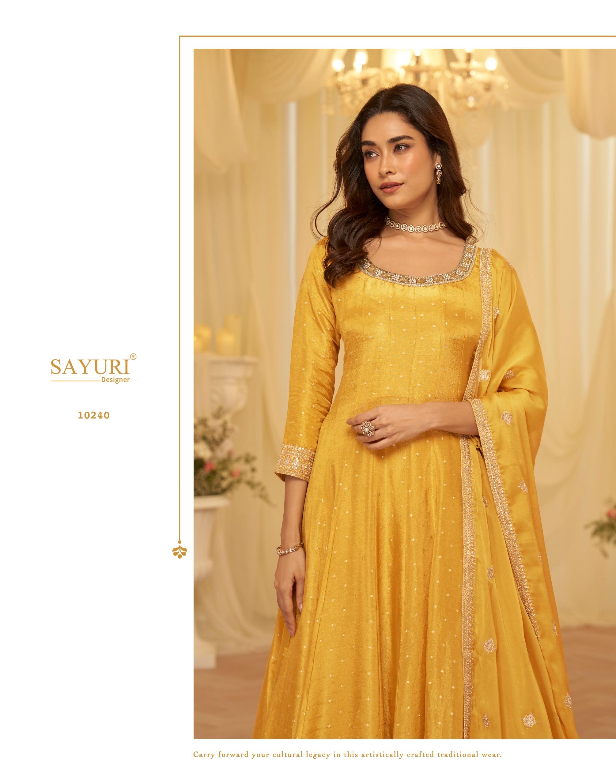 Sayuri Aaradhana Viscose Jacquard Silk With Embroidered Gown And Dupatta