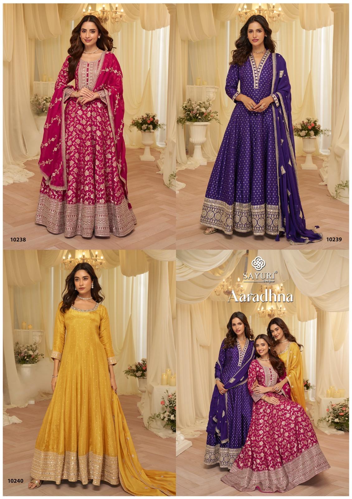 Sayuri Aaradhana Viscose Jacquard Silk With Embroidered Gown And Dupatta